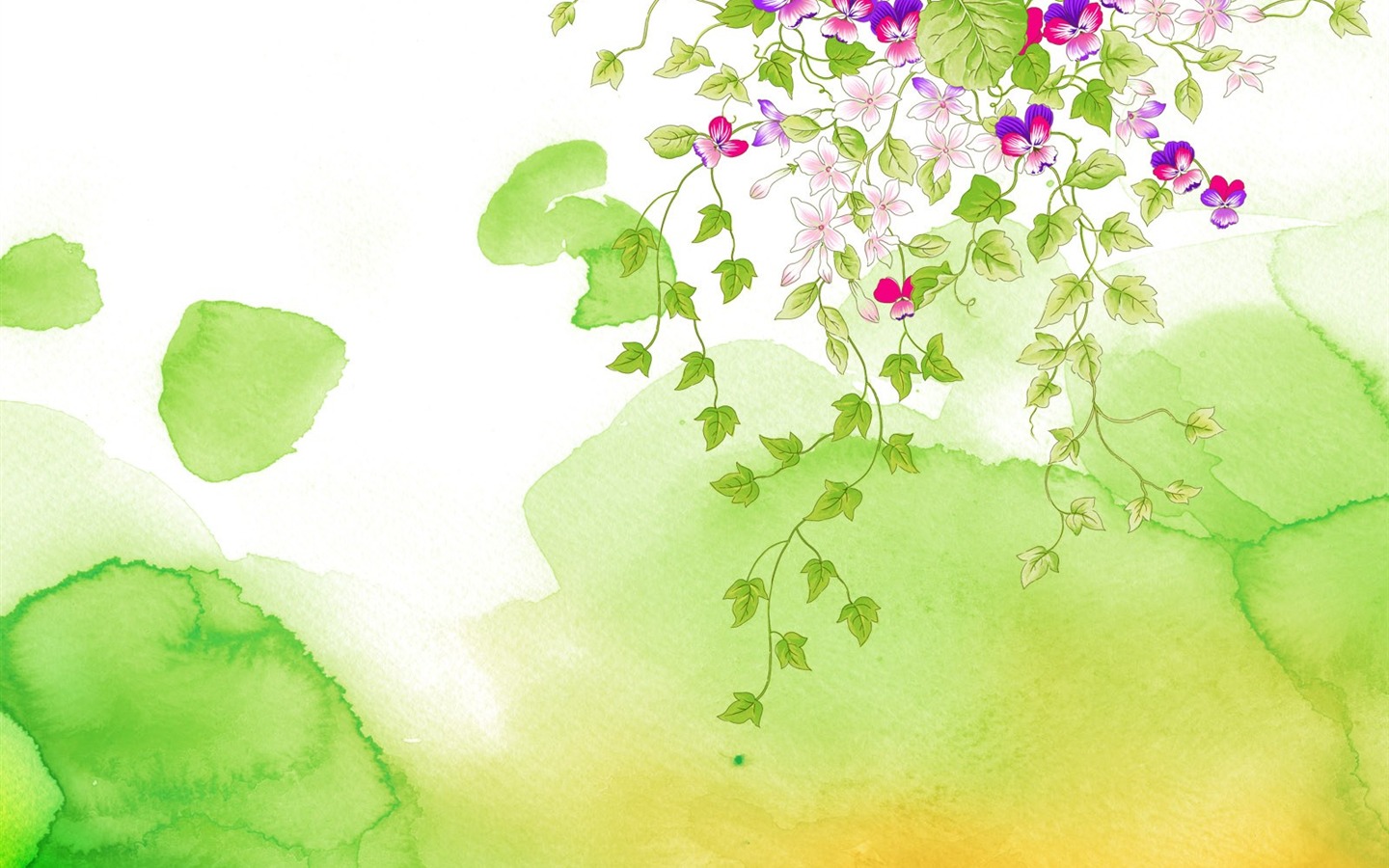 papel tapiz floral diseño ilustración #3 - 1440x900