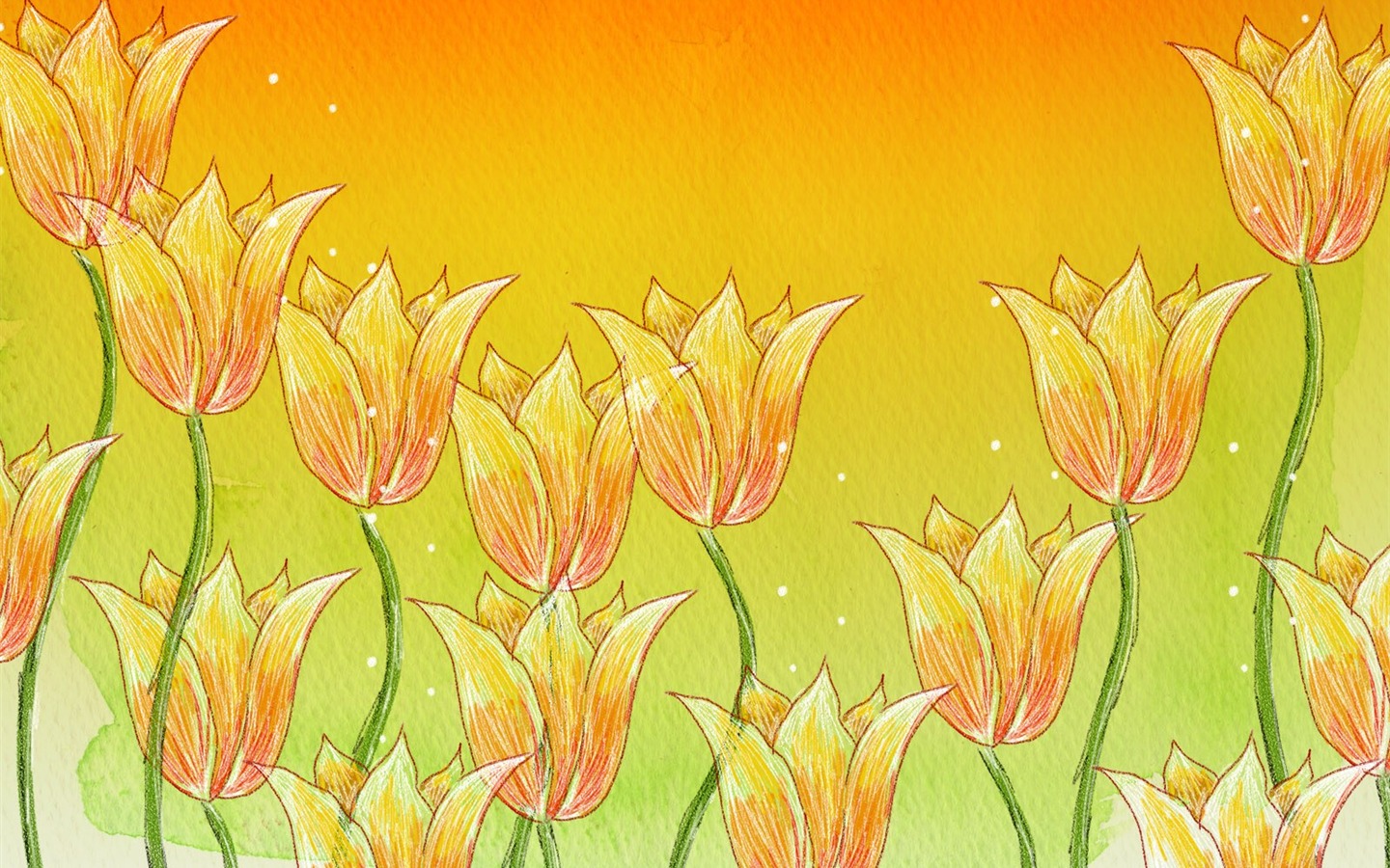 꽃 벽지 일러스트 디자인 #8 - 1440x900