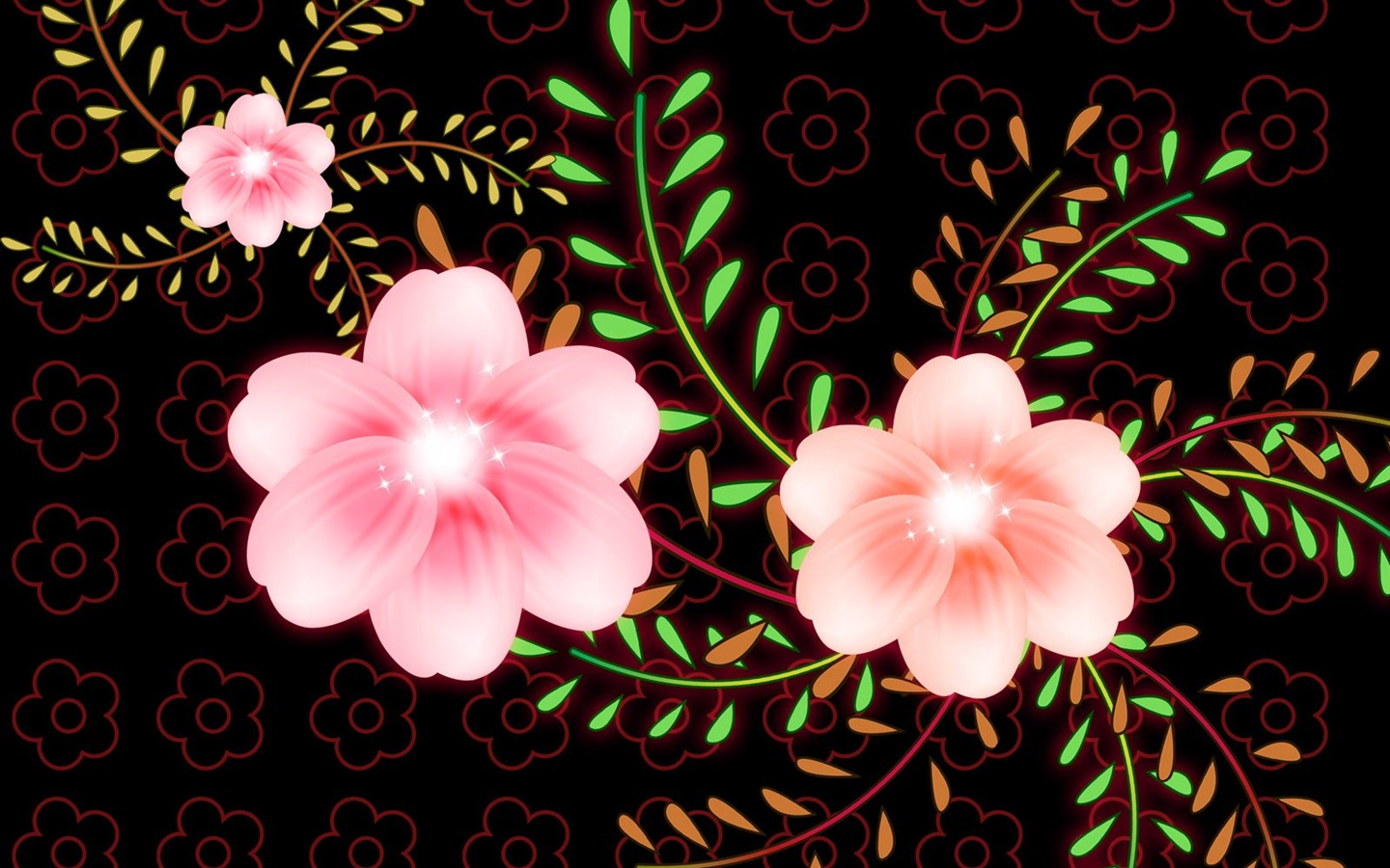 花卉图案插画设计壁纸14 - 1440x900