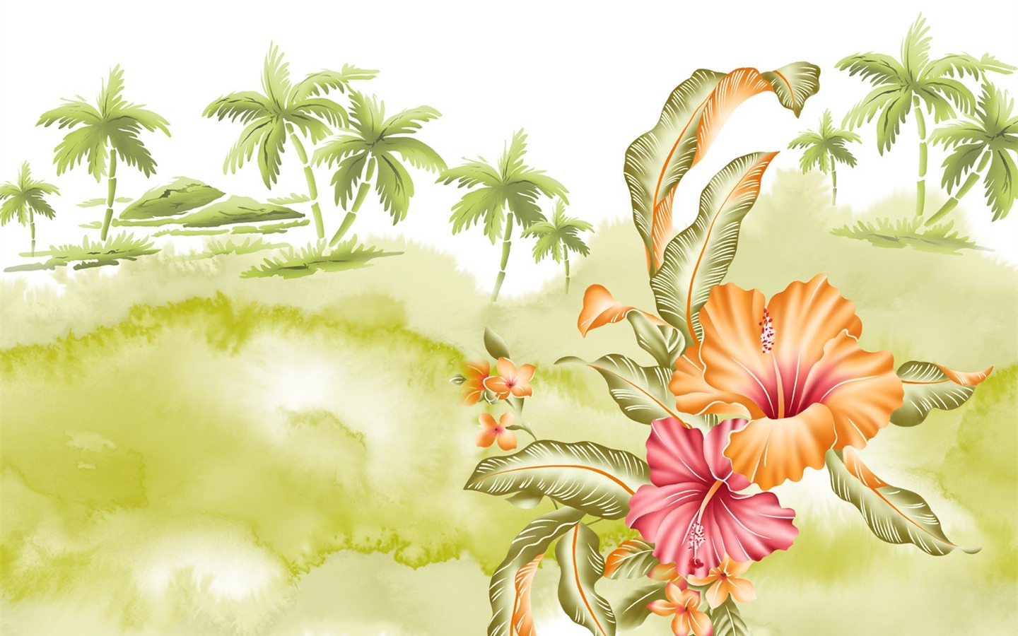 花卉图案插画设计壁纸21 - 1440x900
