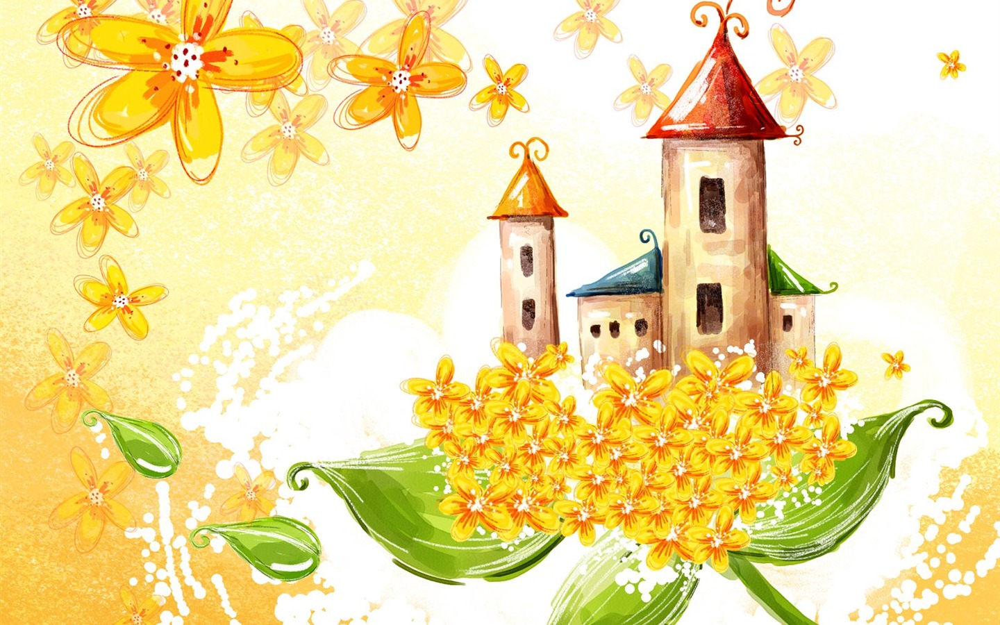 花卉图案插画设计壁纸27 - 1440x900