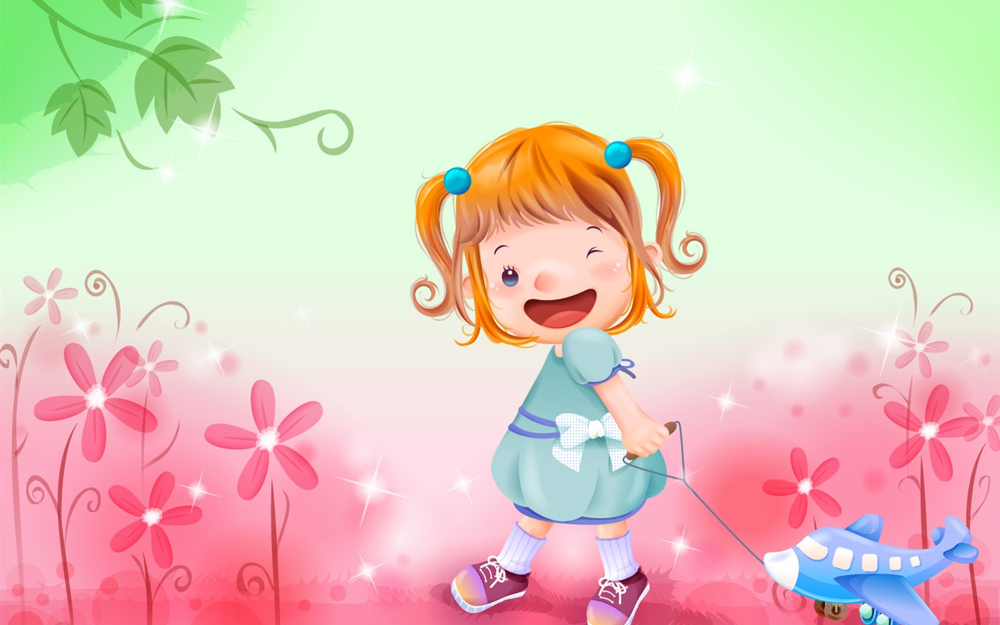 Vector happy childhood Wallpaper (1) #1 - 1440x900