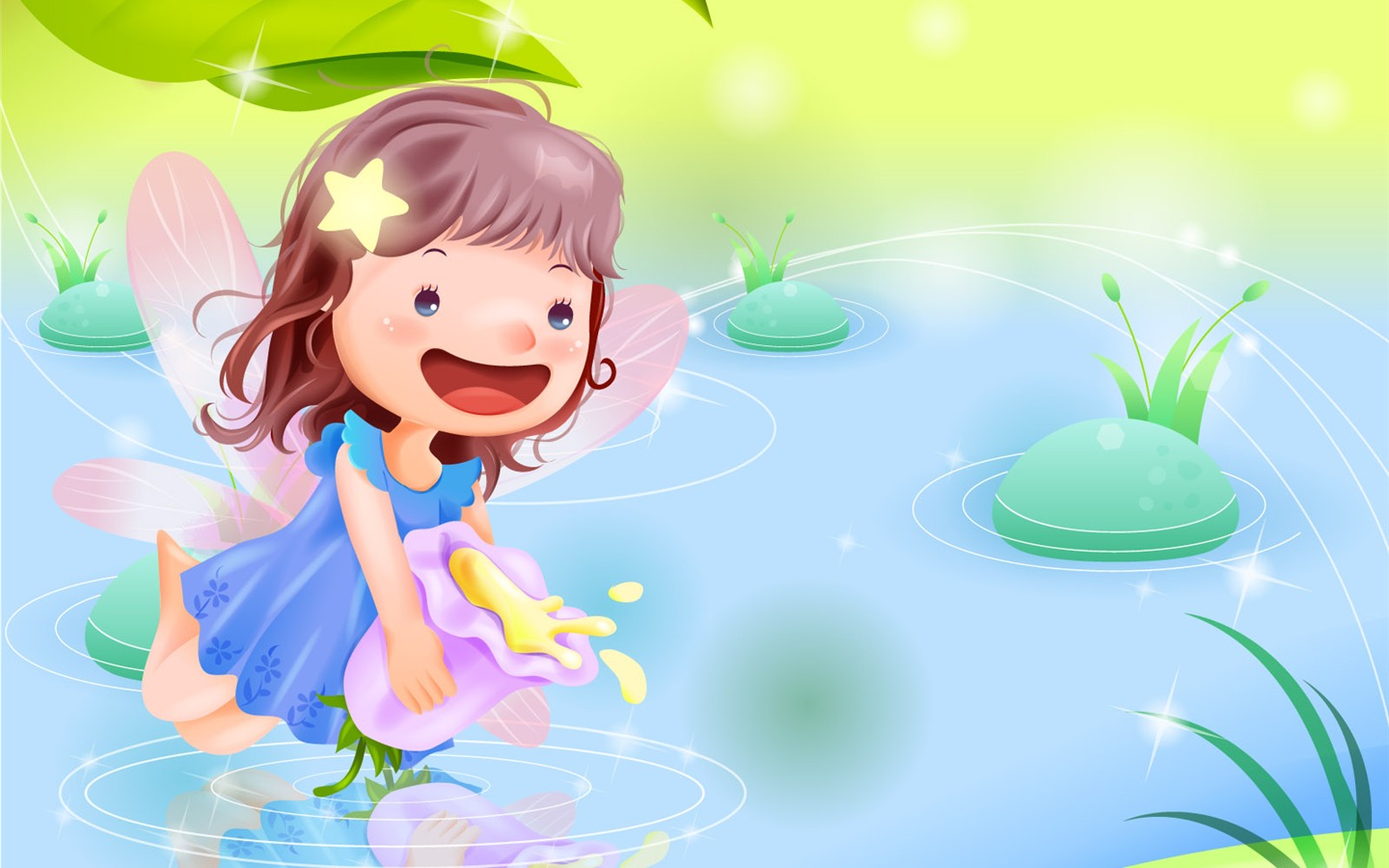 Vector happy childhood Wallpaper (1) #13 - 1440x900