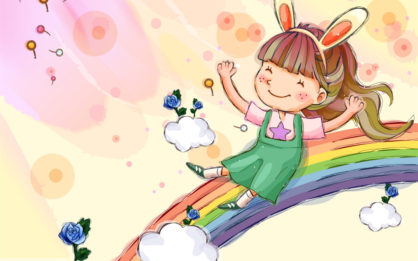 Vector children's Happy Wallpaper (2) #7 - 1440x900