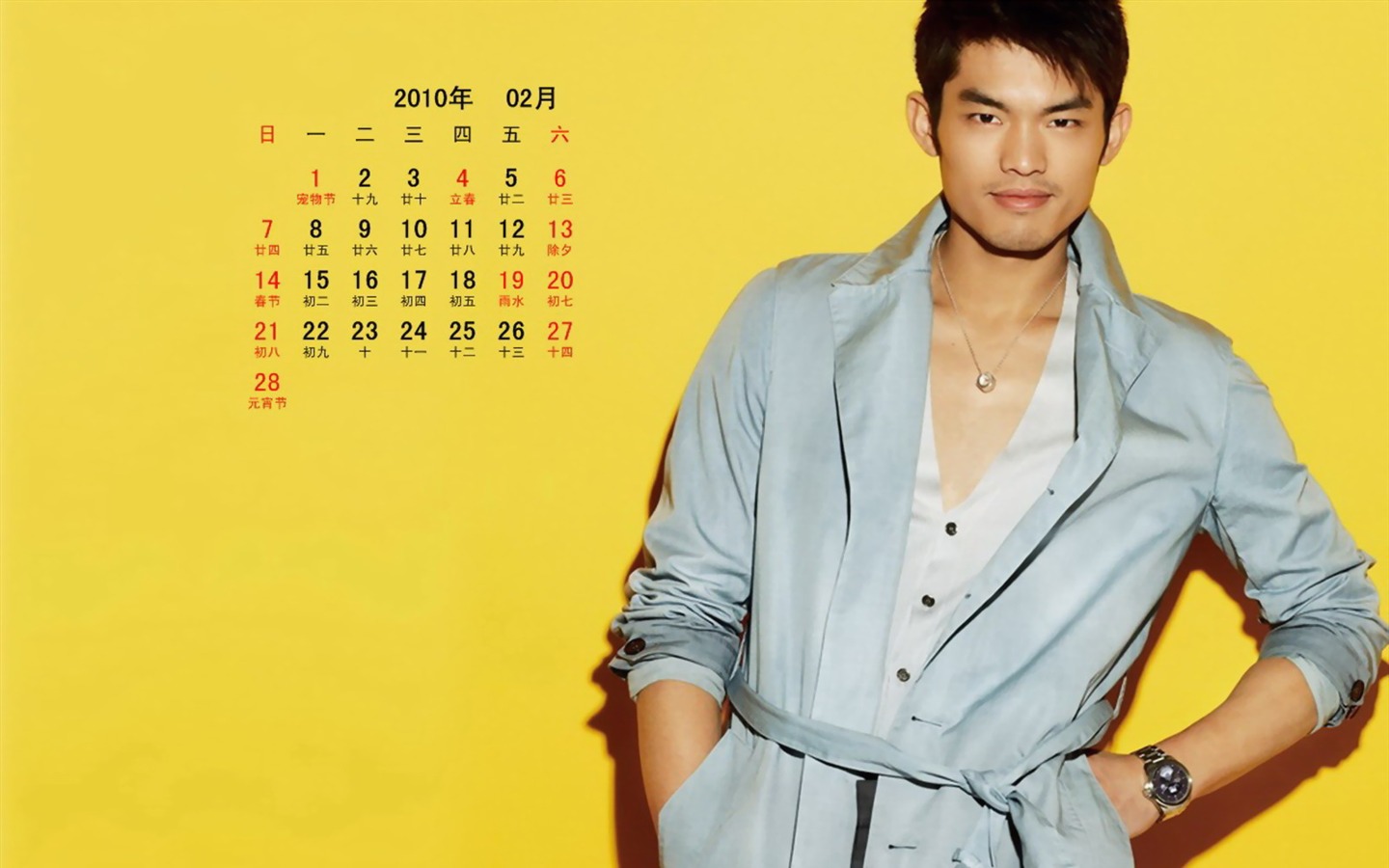 Star in February 2010 Calendar Wallpaper #13 - 1440x900