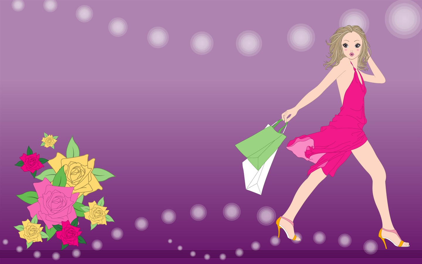 Vector urban women wallpaper (1) #13 - 1440x900