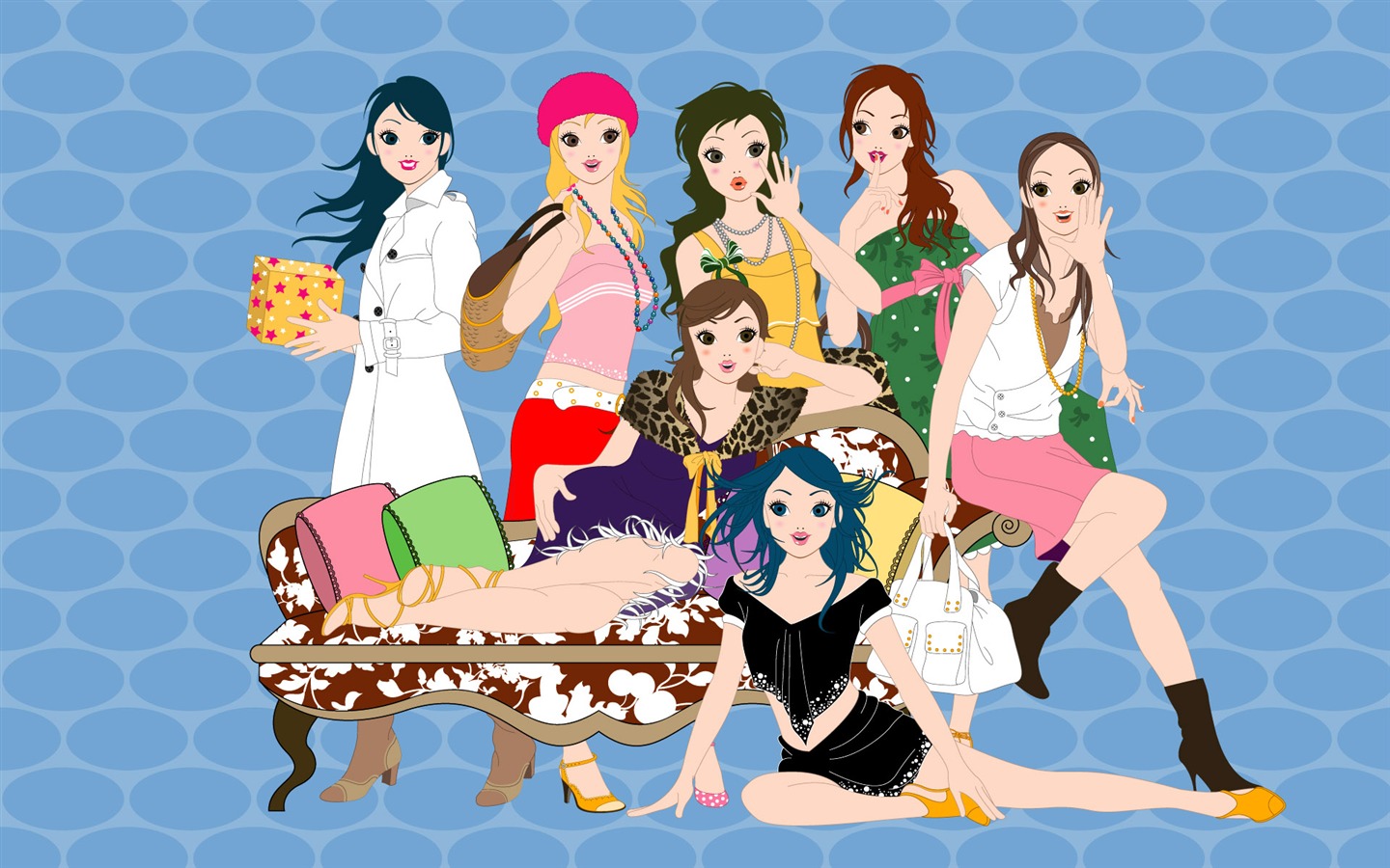 Vector urban women wallpaper (2) #2 - 1440x900