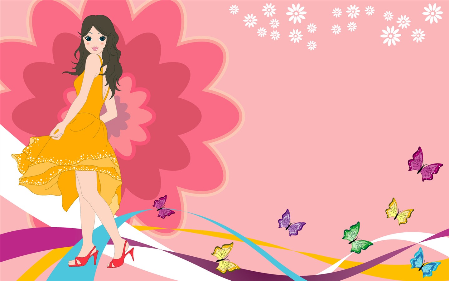 Vector urban women wallpaper (2) #4 - 1440x900