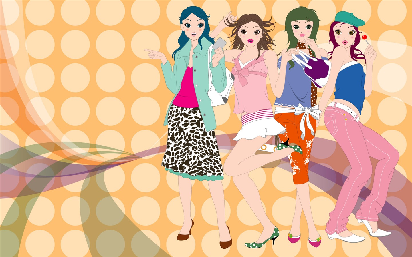 Vector urban women wallpaper (2) #5 - 1440x900