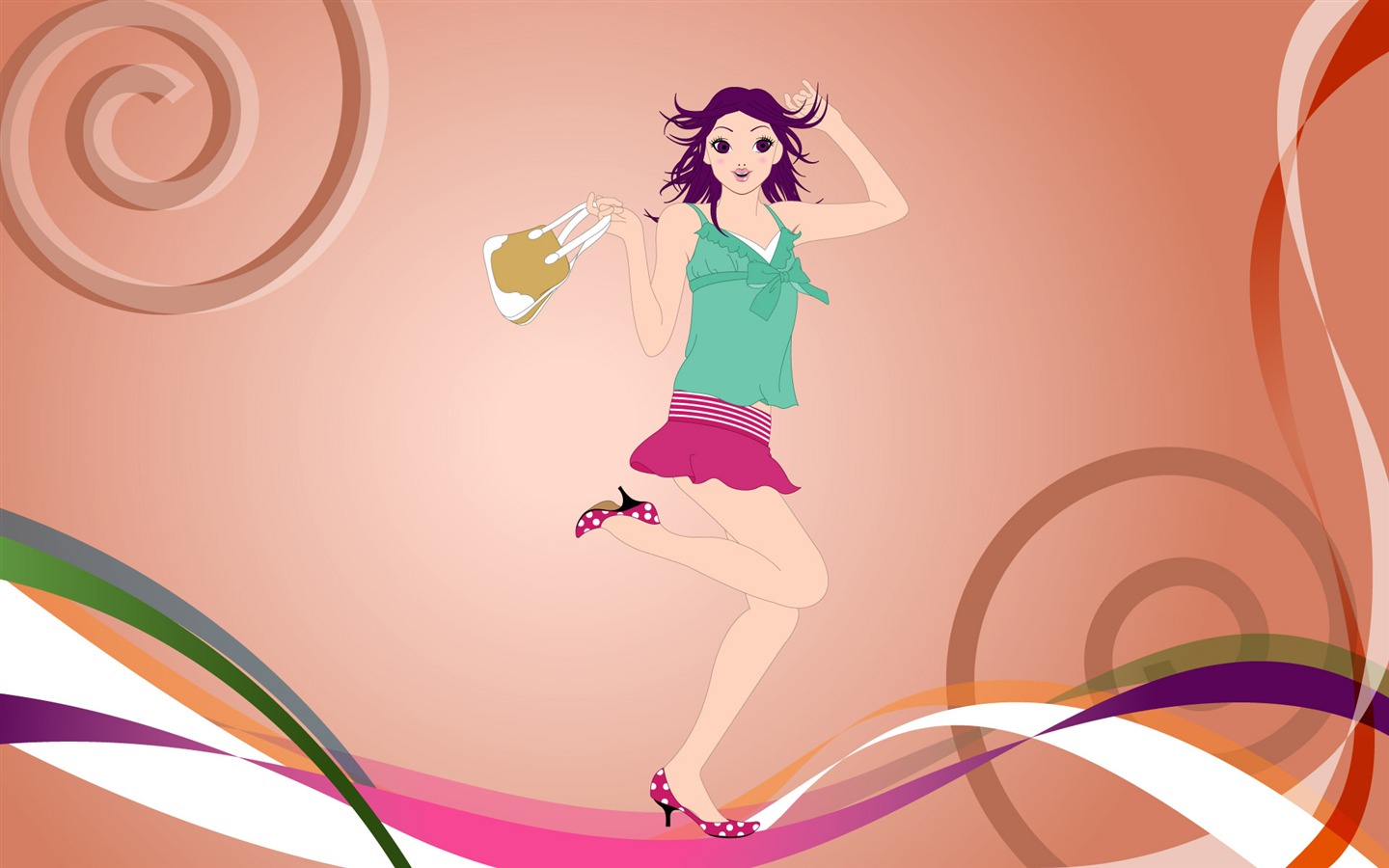 Vector urban women wallpaper (2) #14 - 1440x900