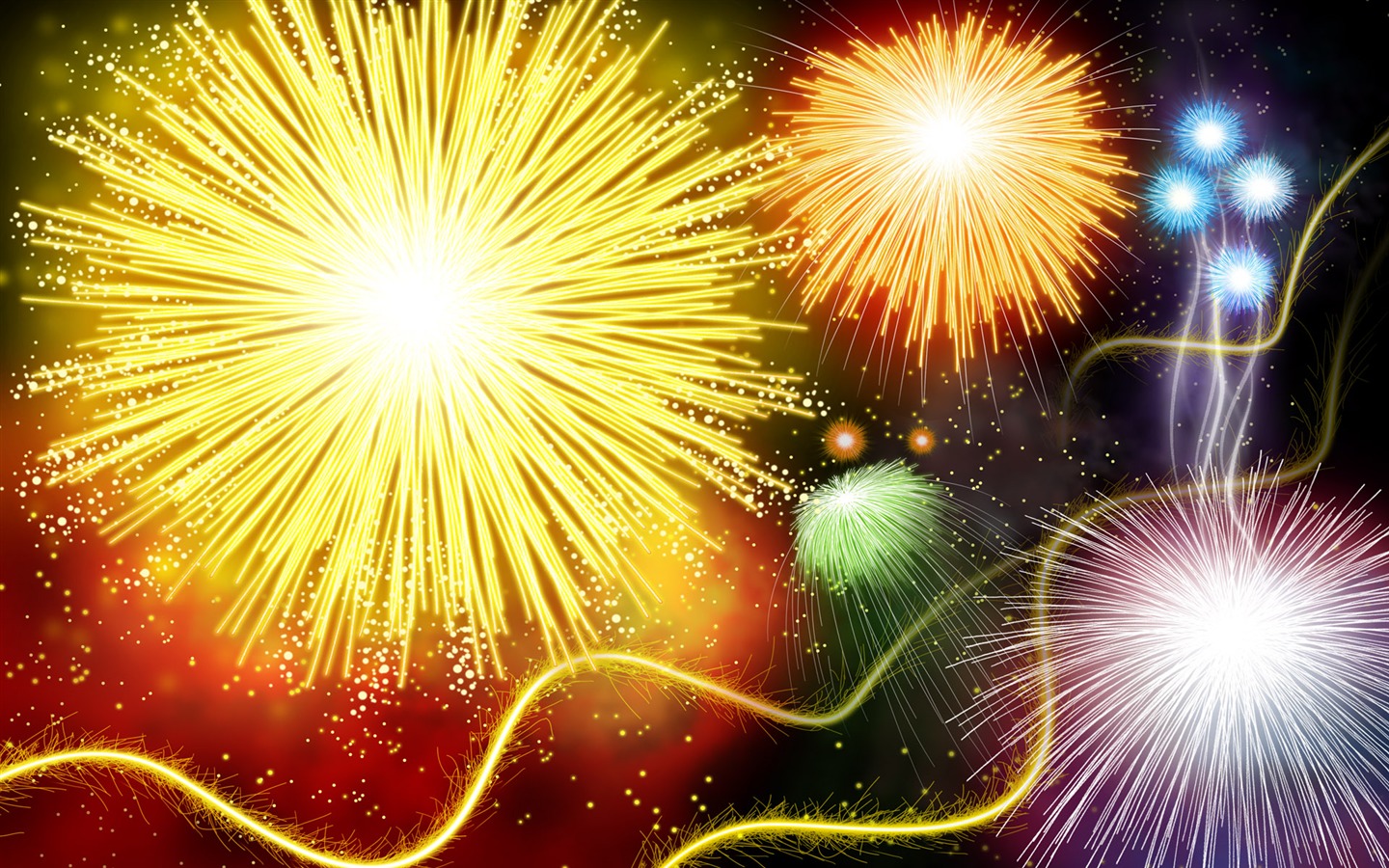 Farbenprächtiges Feuerwerk HD Wallpaper #18 - 1440x900