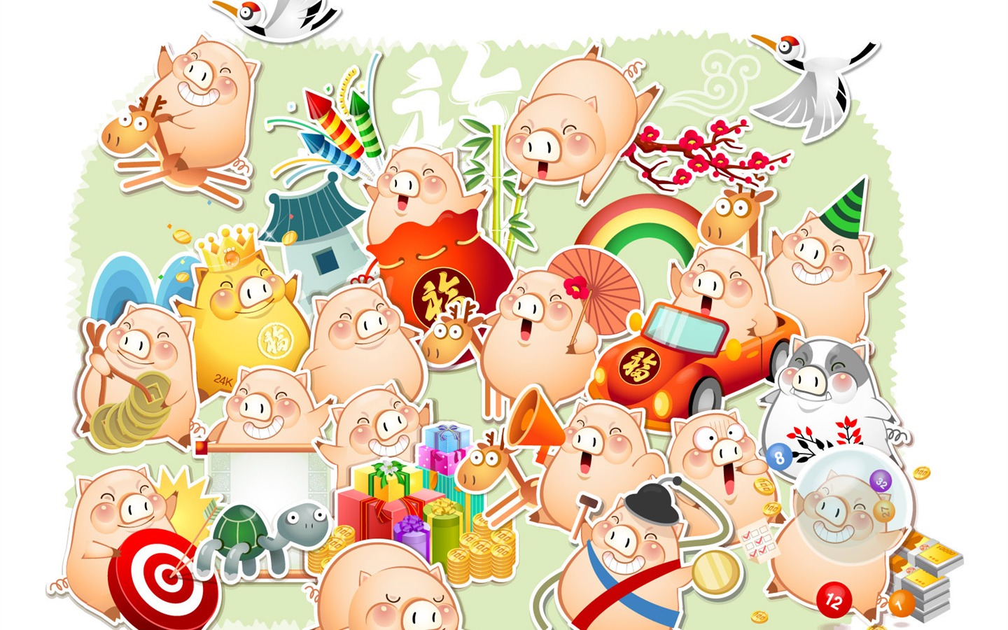 Year of the Pig Theme Wallpaper #2 - 1440x900