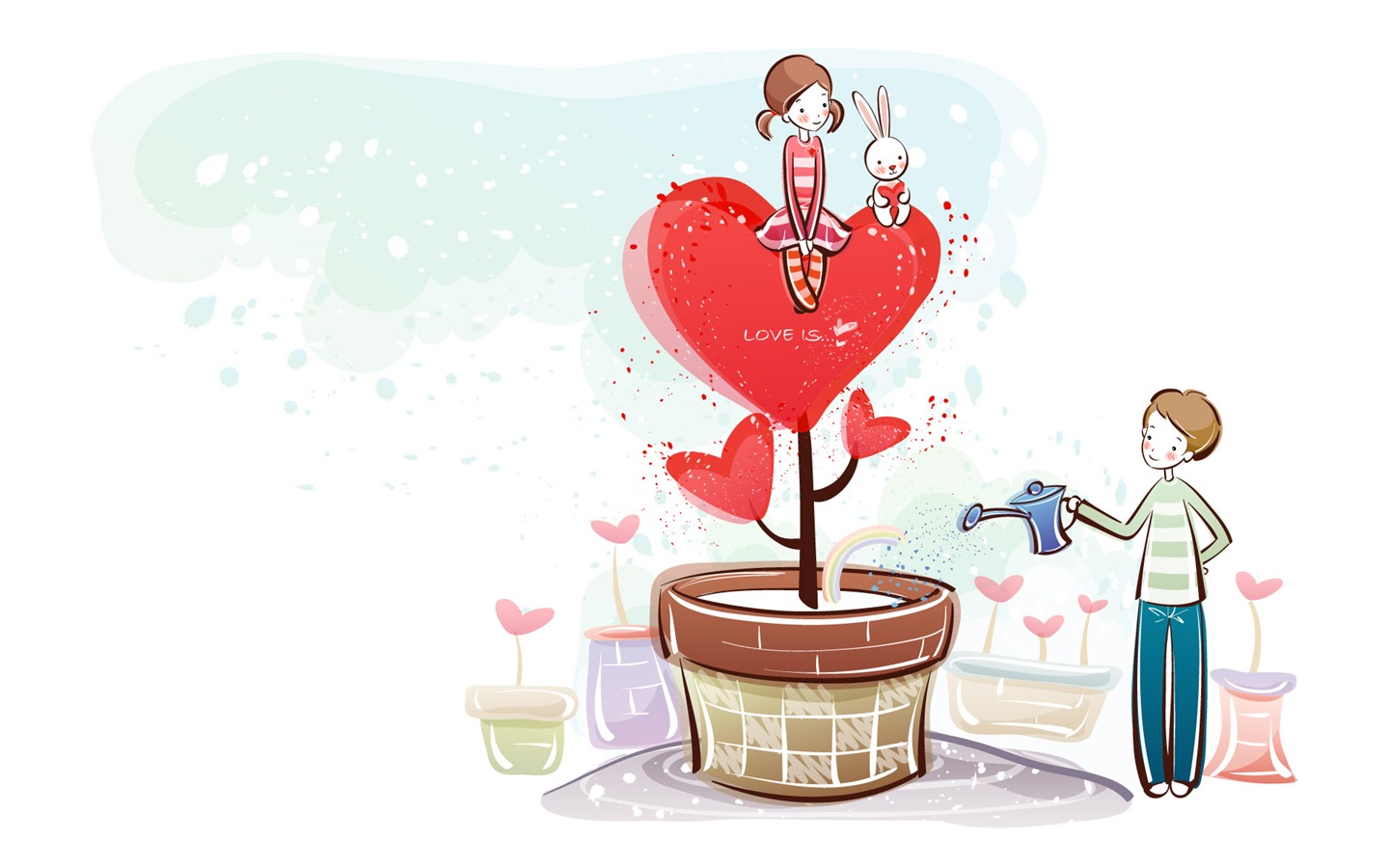 fondos de pantalla de dibujos animados de San Valentín (1) #4 - 1440x900