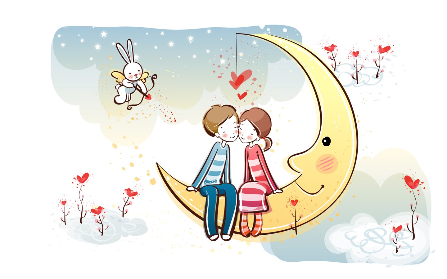Cartoon Valentine's Day fonds d'écran (2) #2 - 1440x900