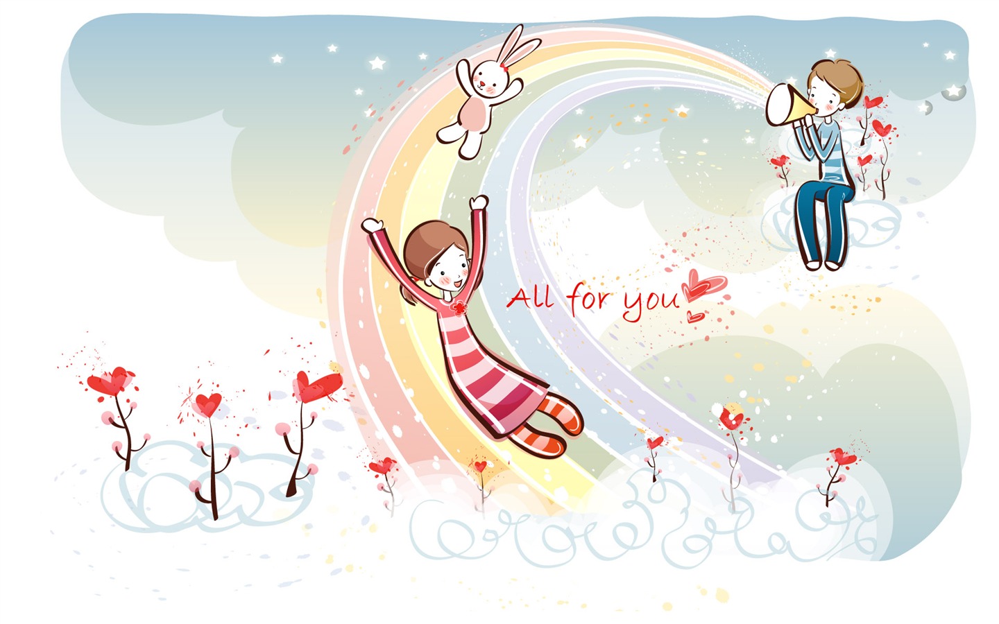 Cartoon Valentine's Day fonds d'écran (2) #4 - 1440x900