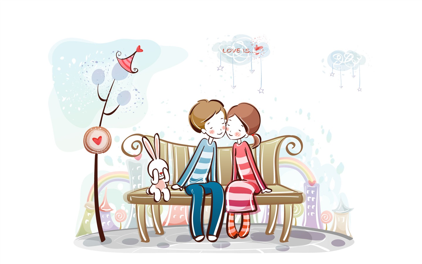 Cartoon Valentine's Day wallpapers (2) #8 - 1440x900