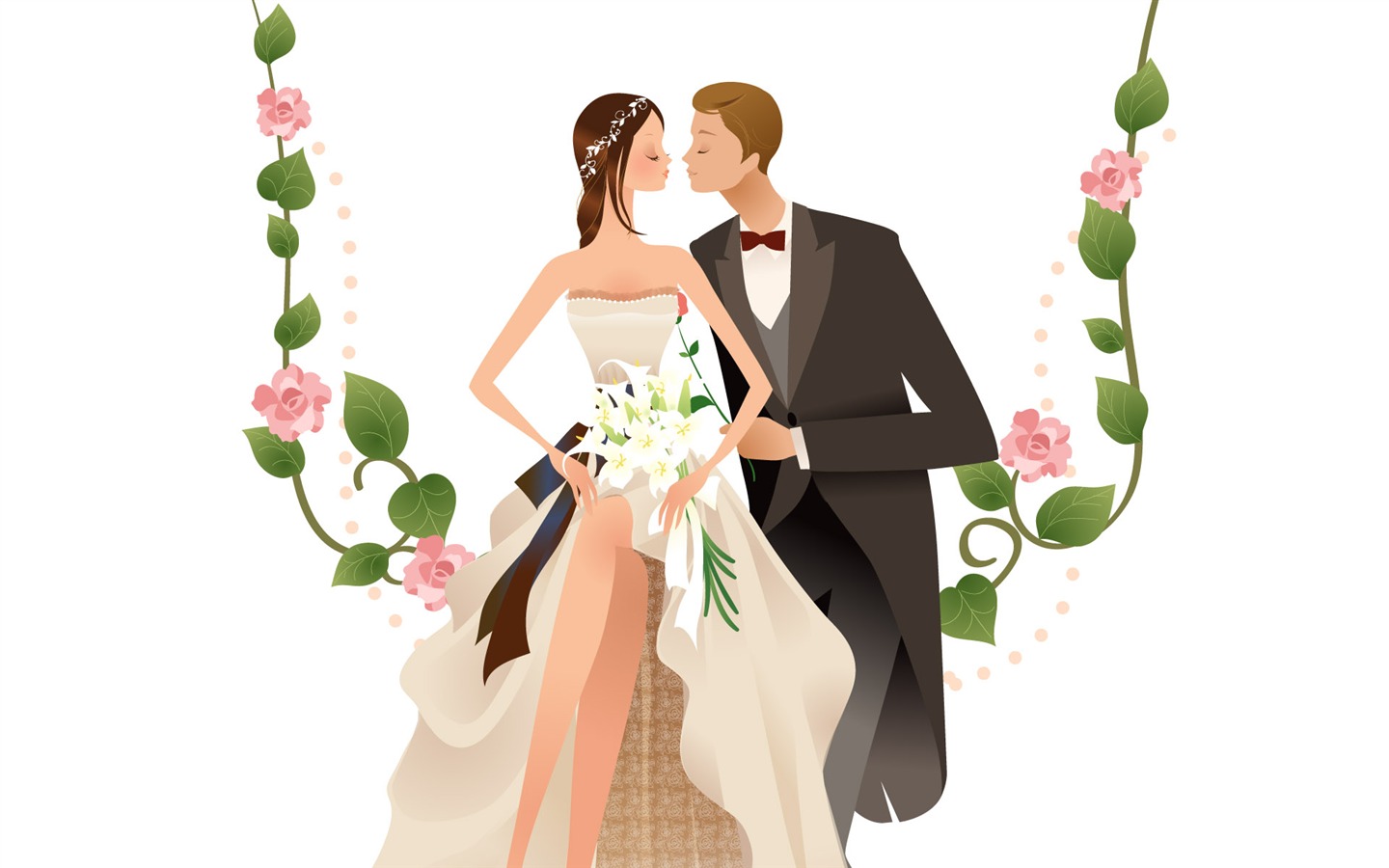 Векторные обои свадьбы невеста (1) #6 - 1440x900