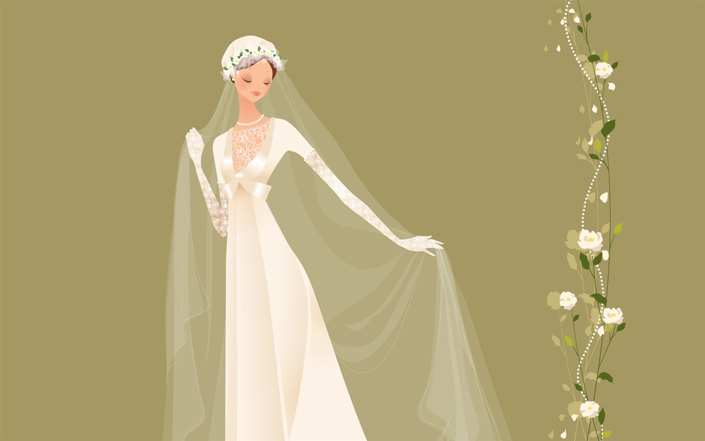 ベクトルの壁紙の結婚式の花嫁 (1) #18 - 1440x900