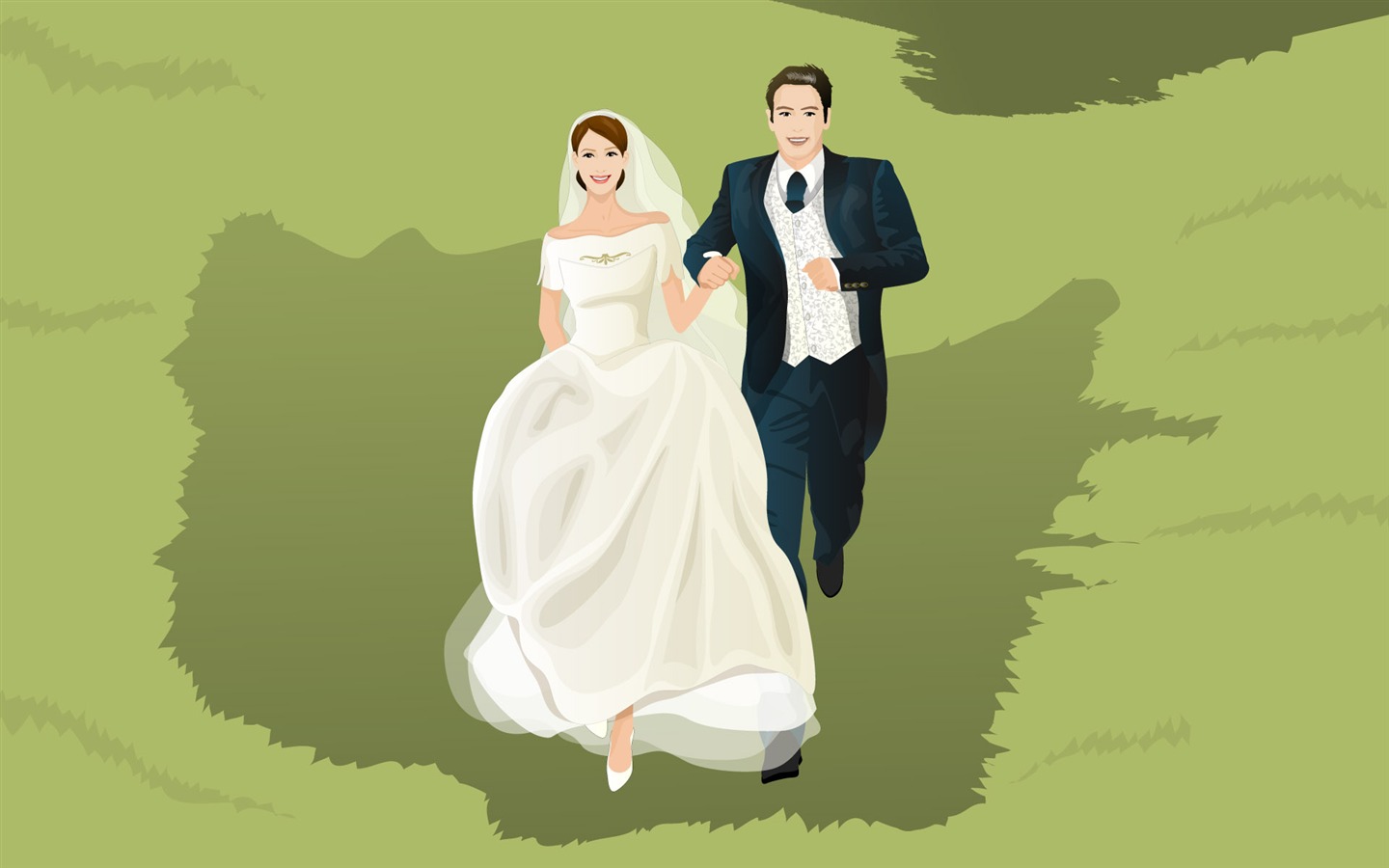 Vector Wallpaper Hochzeit Braut (2) #6 - 1440x900