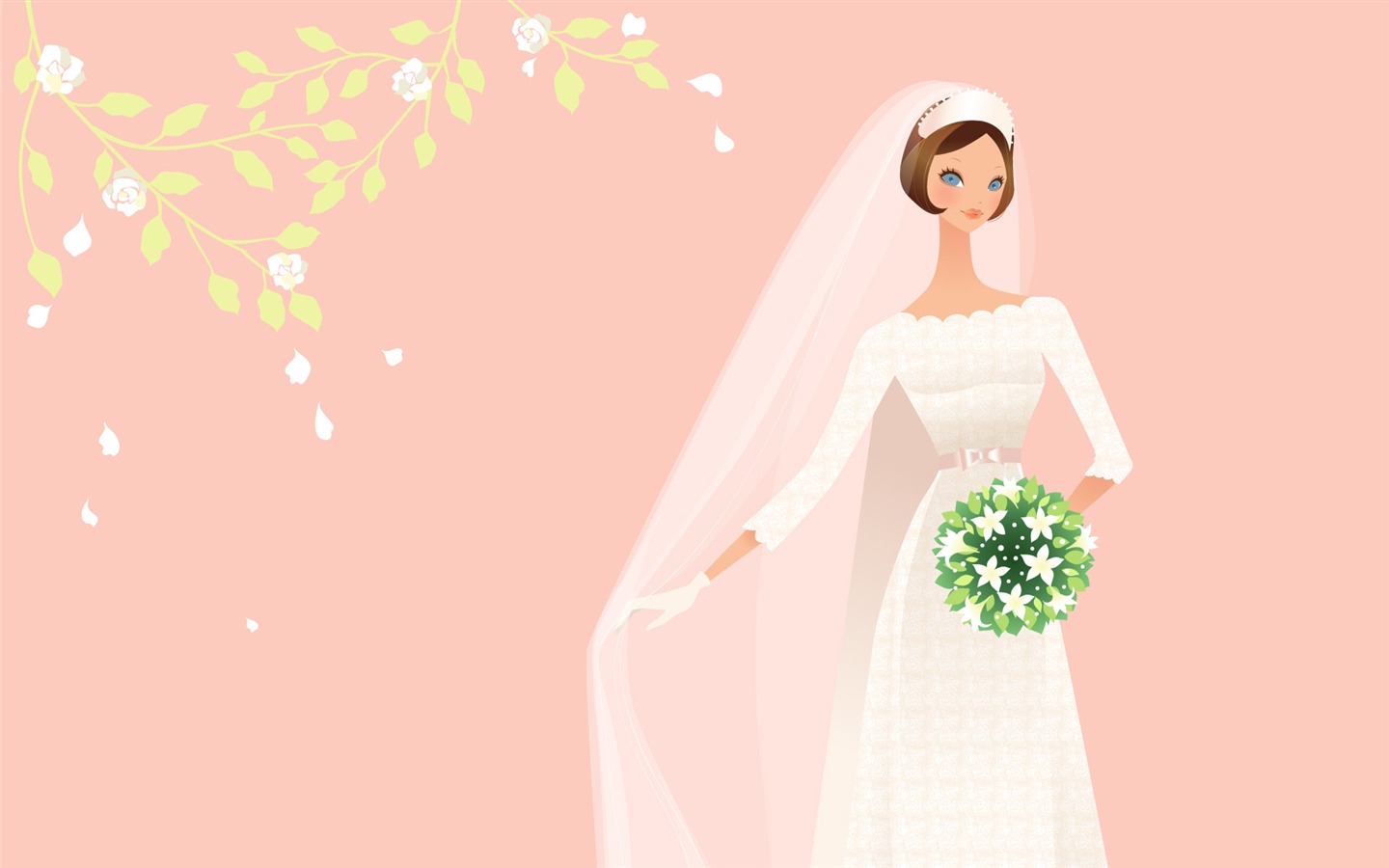 Vector Wallpaper Hochzeit Braut (2) #8 - 1440x900