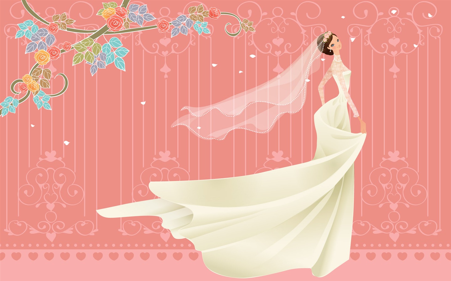Vector wallpaper wedding bride (2) #20 - 1440x900