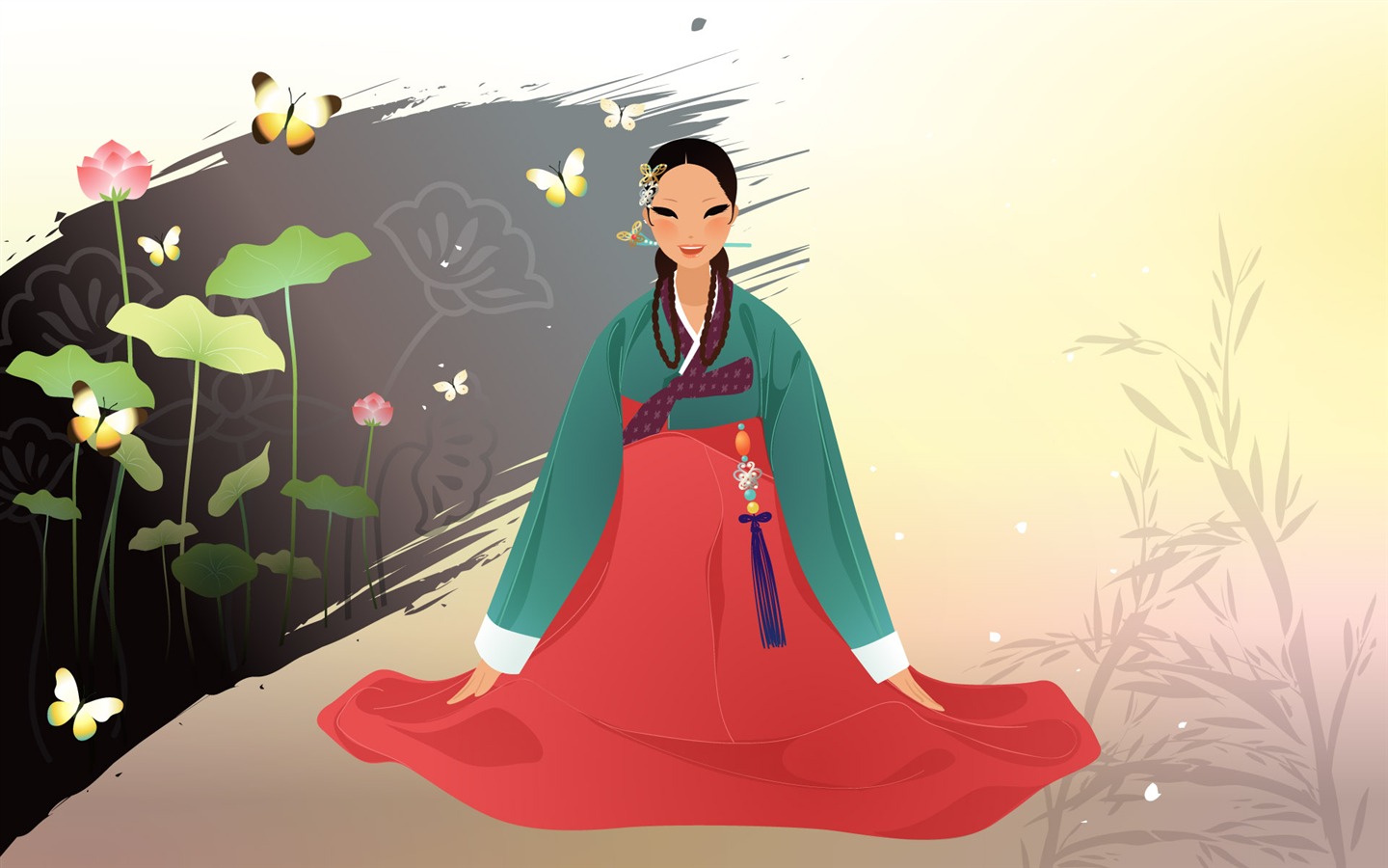 Vector wallpaper of Korean women (1) #7 - 1440x900
