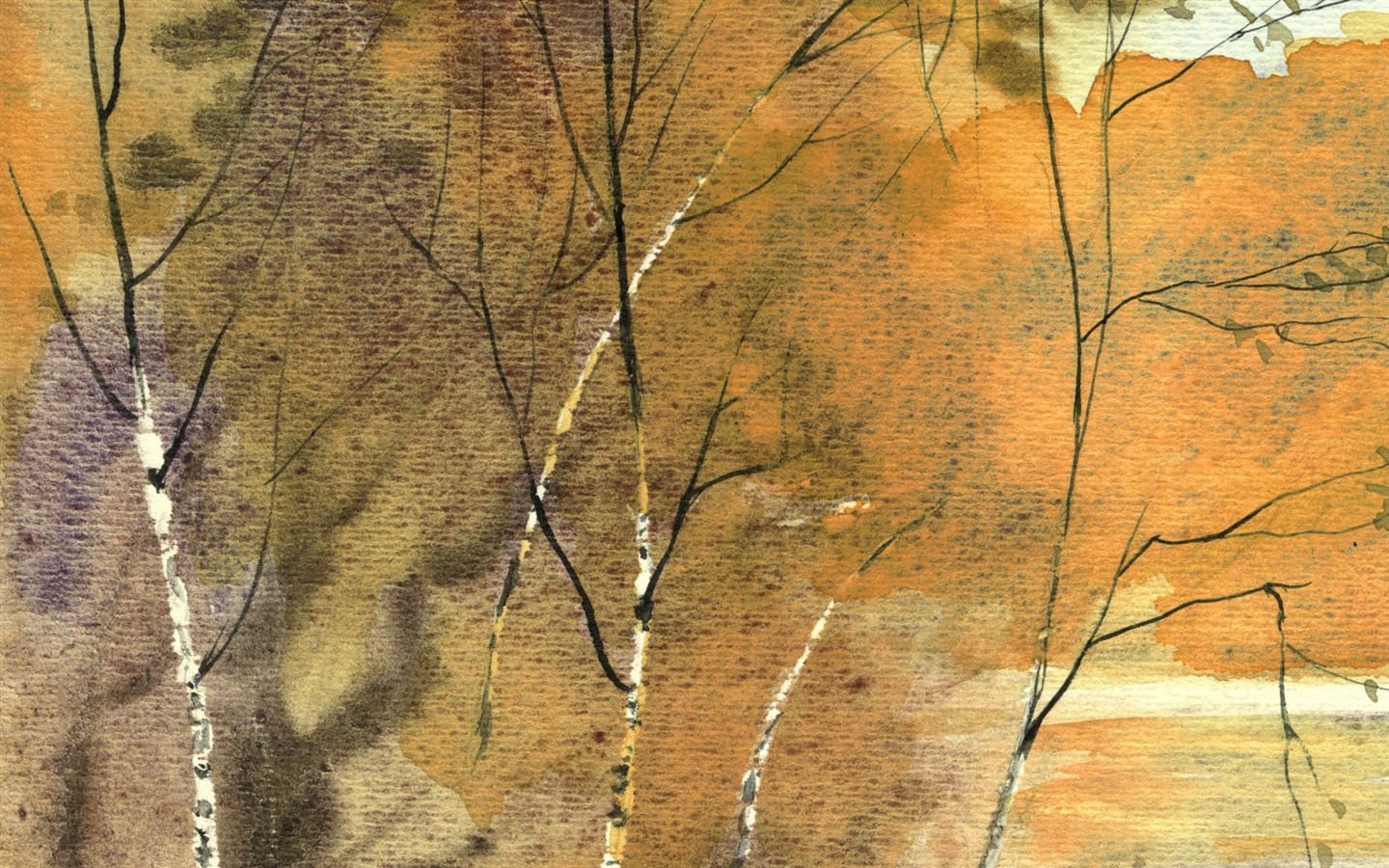 Acuarela fondos de escritorio de paisajes pintados a mano (1) #10 - 1440x900