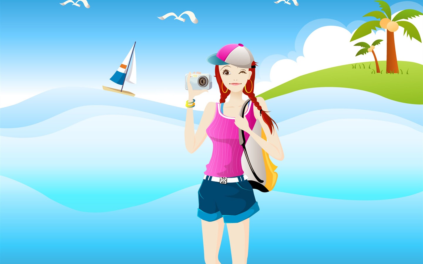 Vector collection of women wallpaper (2) #19 - 1440x900