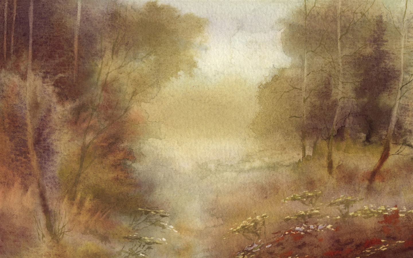 水彩風景手描き壁紙 (2) #4 - 1440x900