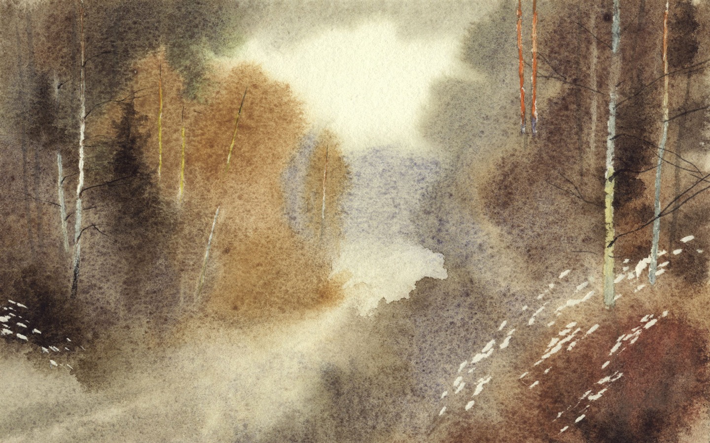 Aquarell-Landschaft handgemalten Tapeten (2) #10 - 1440x900