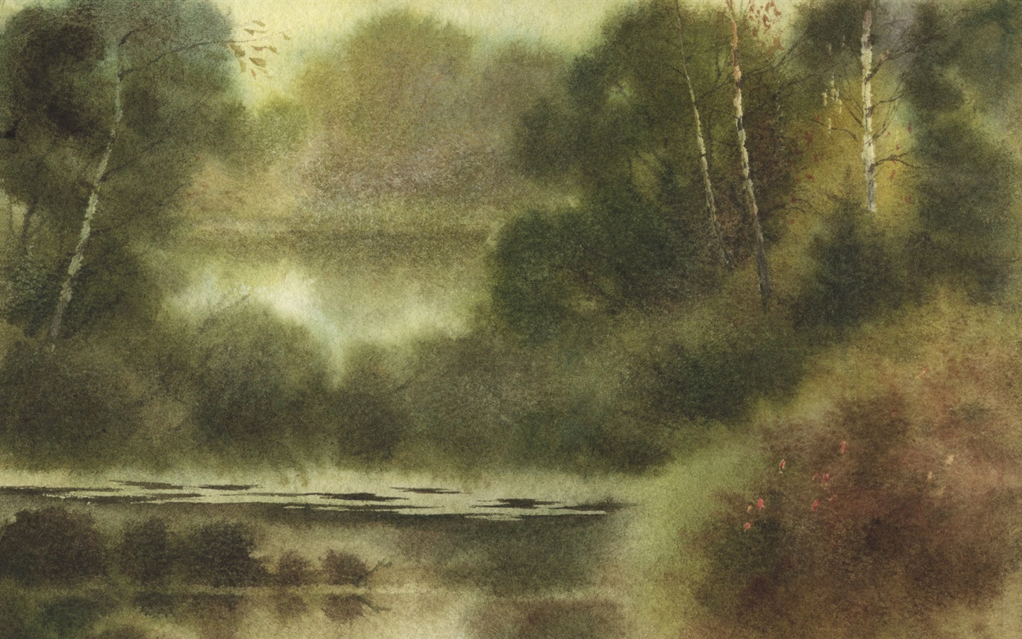 Acuarela fondos de escritorio de paisajes pintados a mano (2) #19 - 1440x900