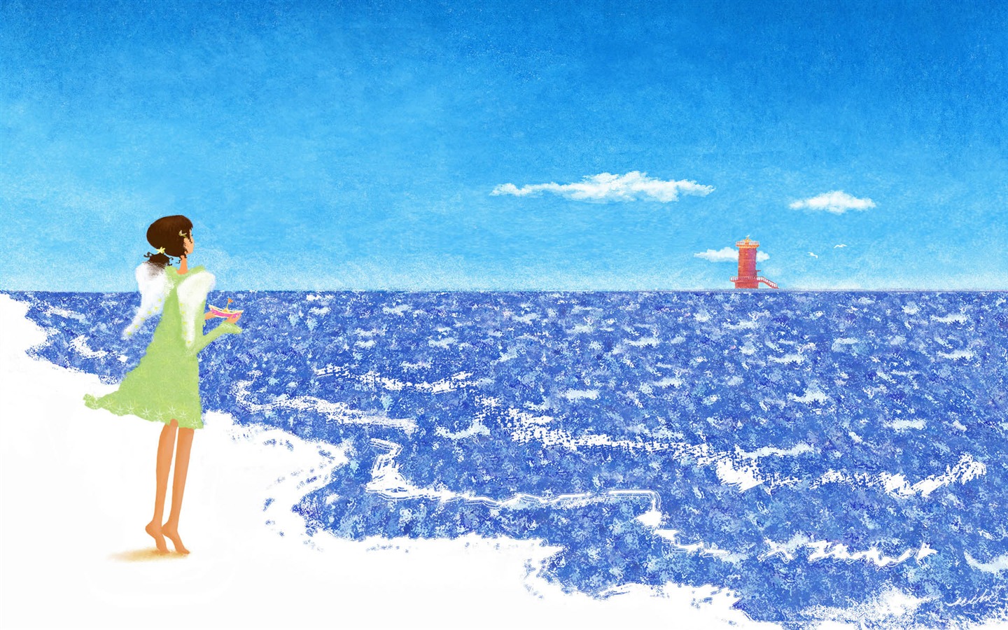 手绘浪漫女孩 壁纸(二)3 - 1440x900