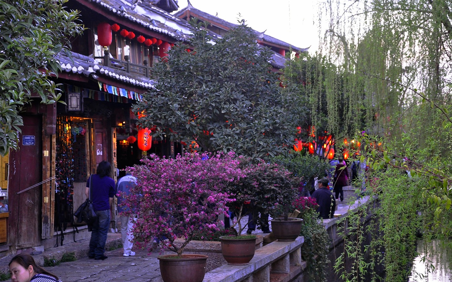Starobylé město Lijiang atmosféra (1) (starý Hong OK práce) #17 - 1440x900