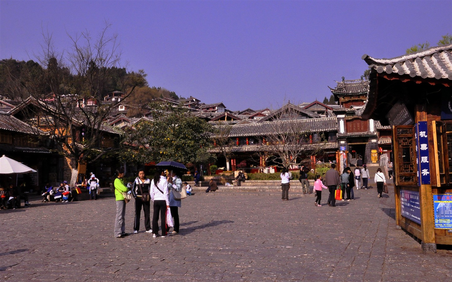 Starobylé město Lijiang atmosféra (2) (starý Hong OK práce) #12 - 1440x900