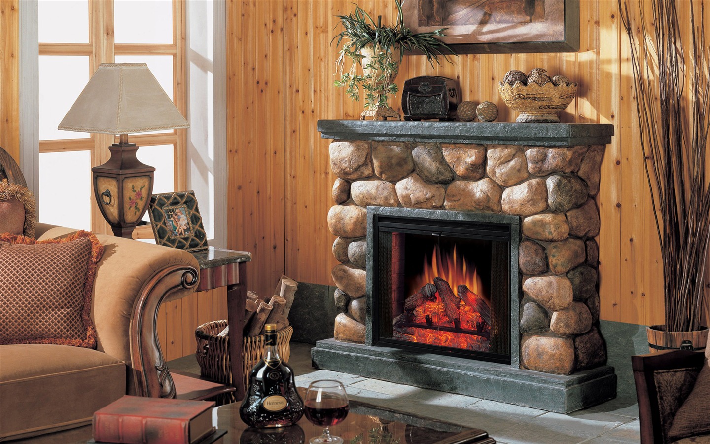 洋風家庭の暖炉の壁紙 (1) #2 - 1440x900