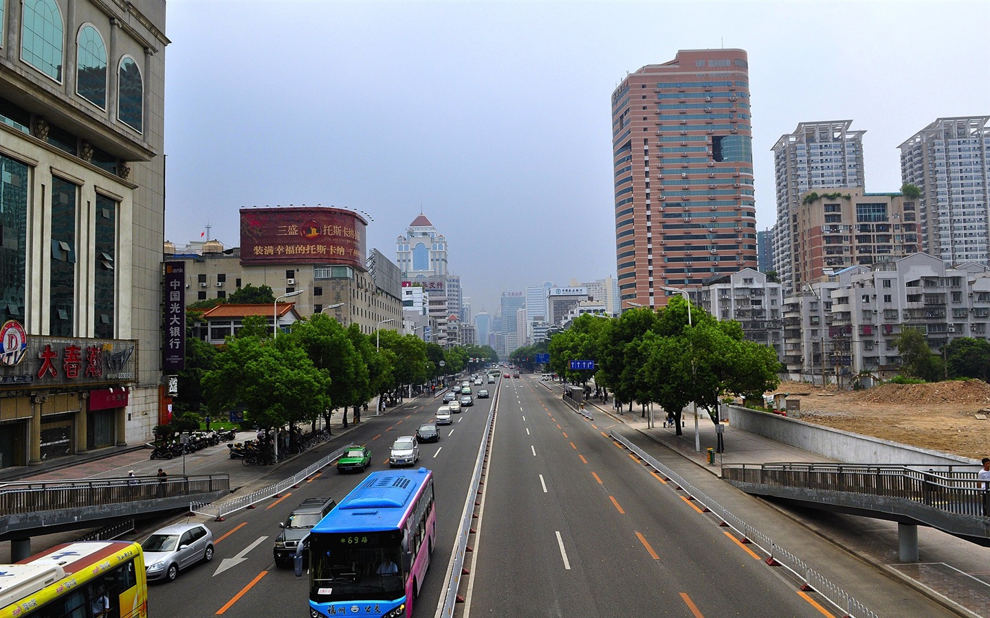 Fuzhou ulice s shot (foto Díla změnit) #2 - 1440x900