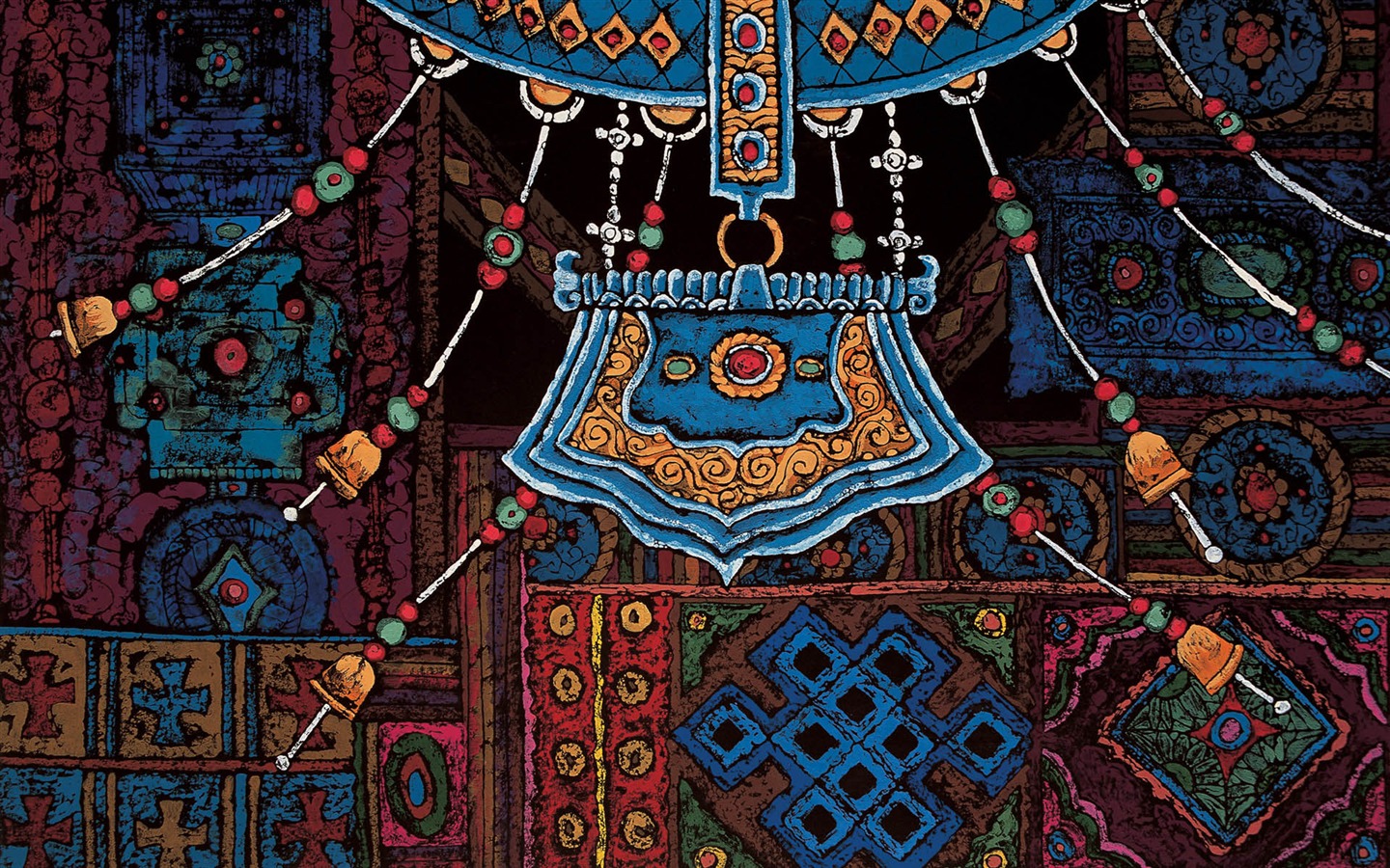 藏族祥巴版画 壁纸(一)3 - 1440x900