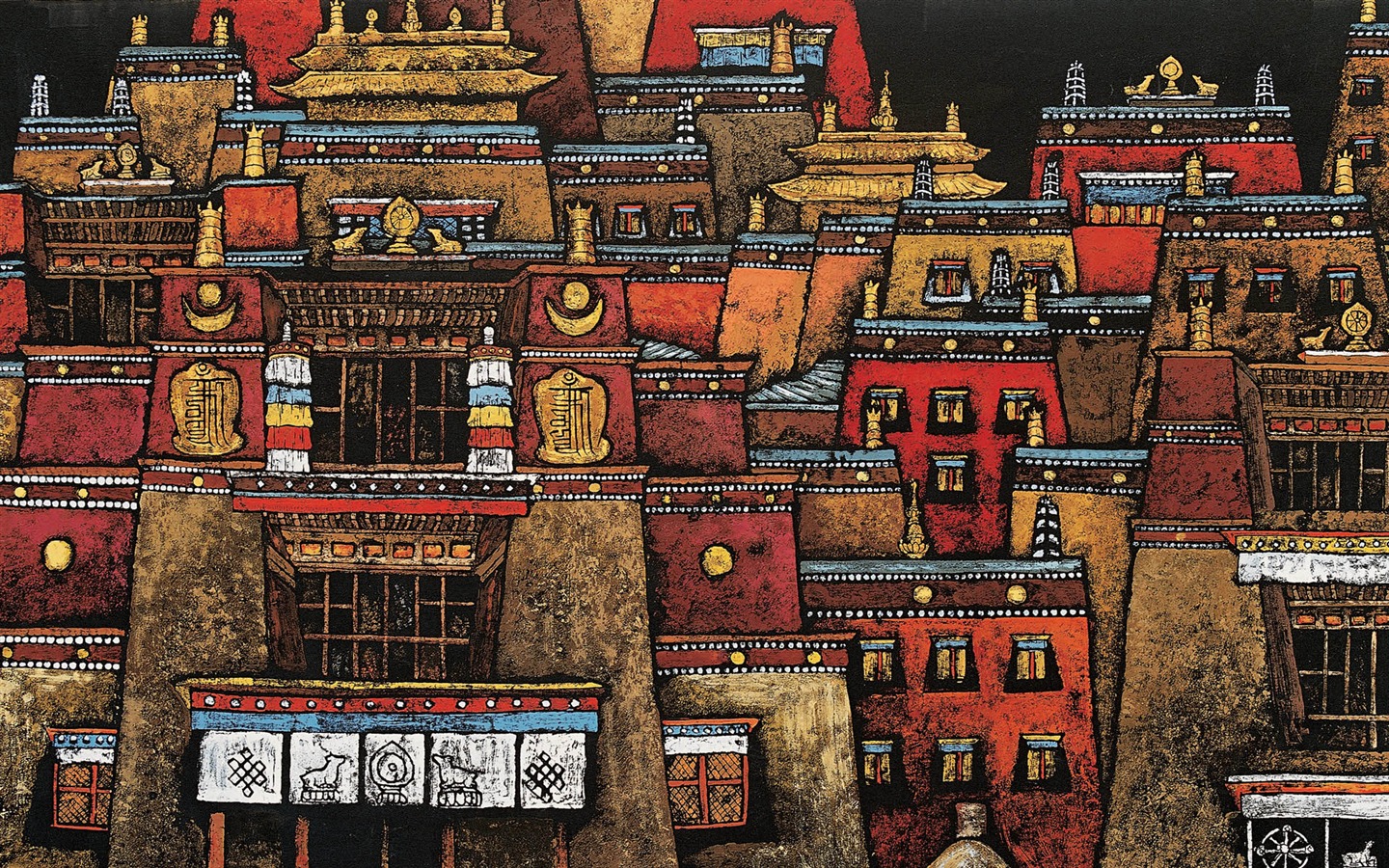 藏族祥巴版畫 壁紙(一) #18 - 1440x900