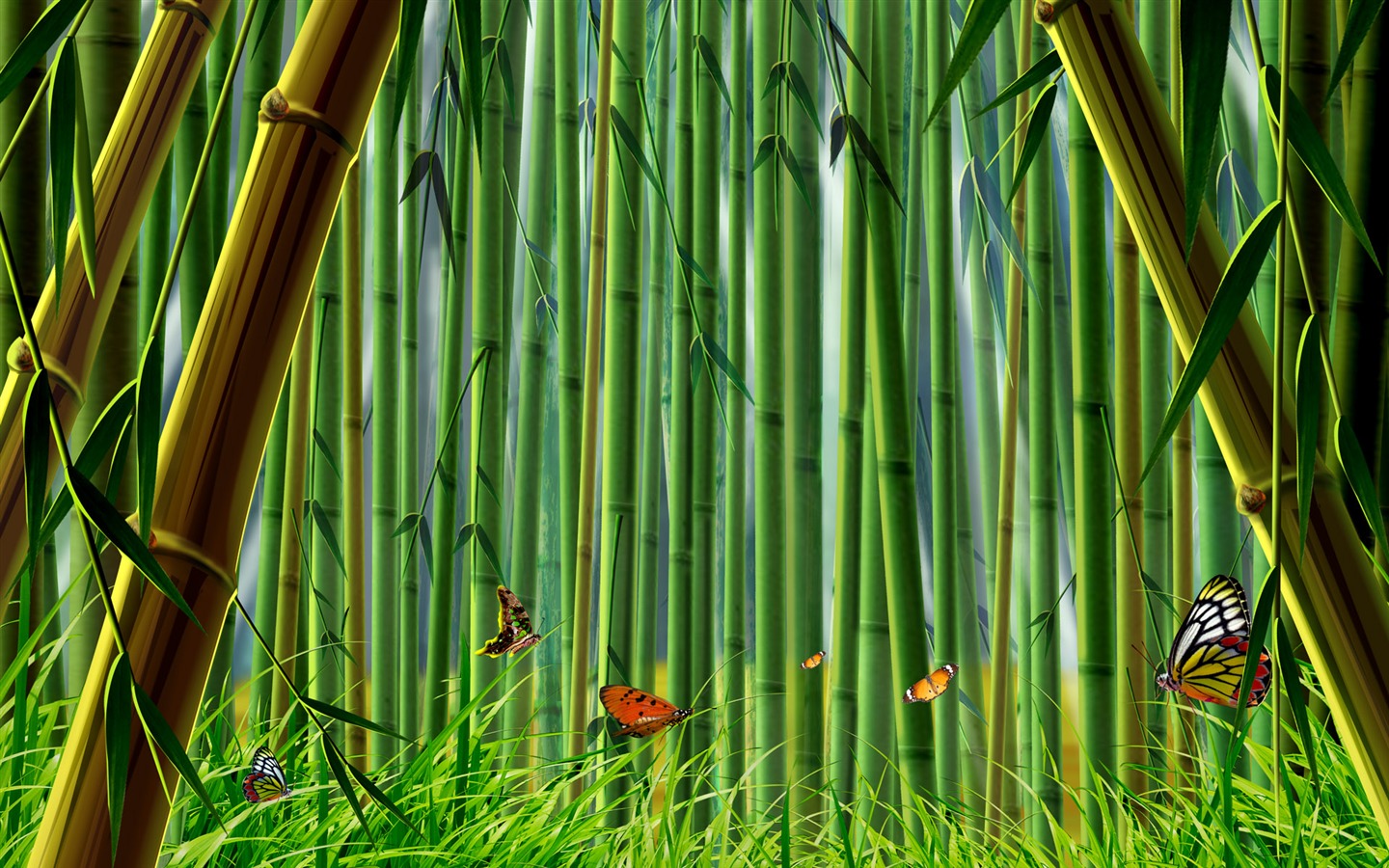Красочная ручная роспись экологии обои пейзаж (1) #3 - 1440x900