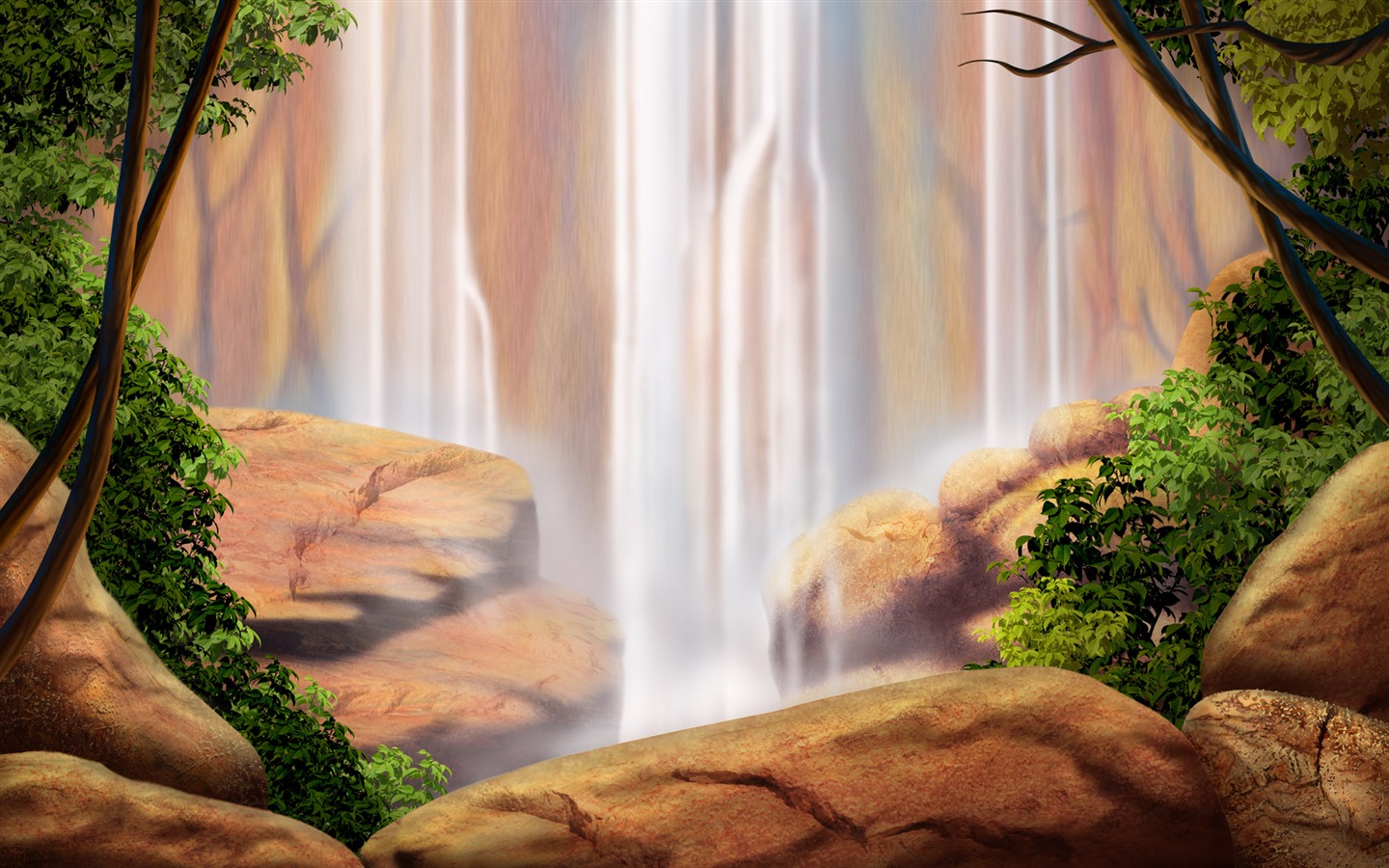 Colorido fondo de pantalla pintados a mano ecología del paisaje (2) #5 - 1440x900