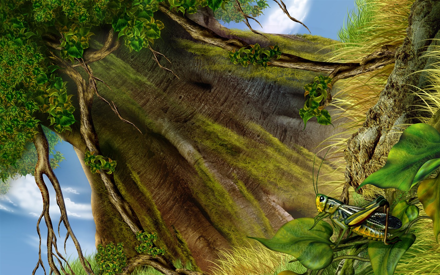 Красочная ручная роспись экологии обои пейзаж (2) #20 - 1440x900