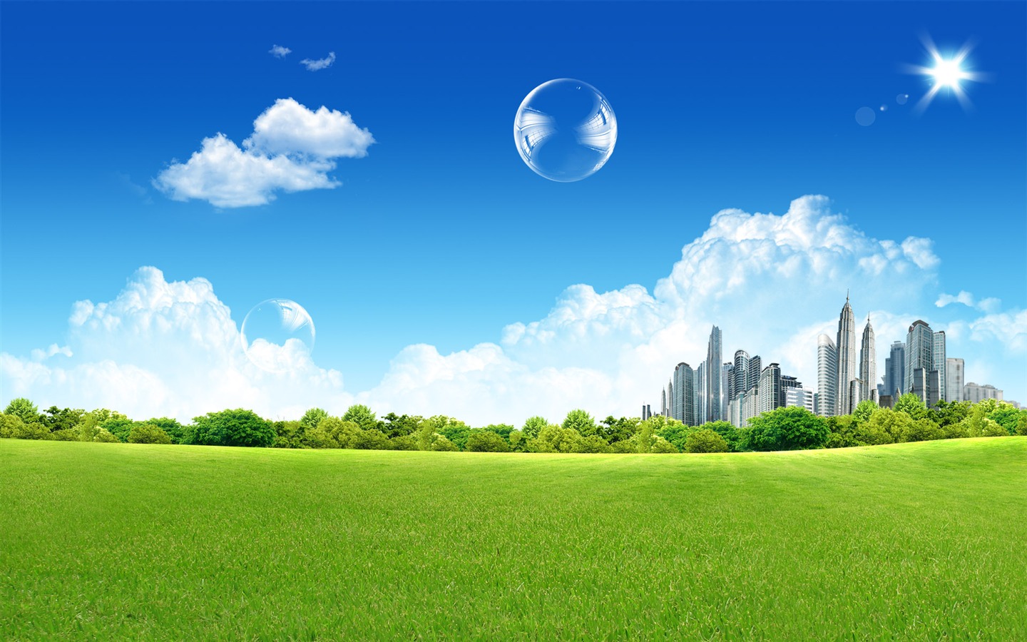 Photoshop fond d'écran paysage d'été ensoleillée (2) #6 - 1440x900