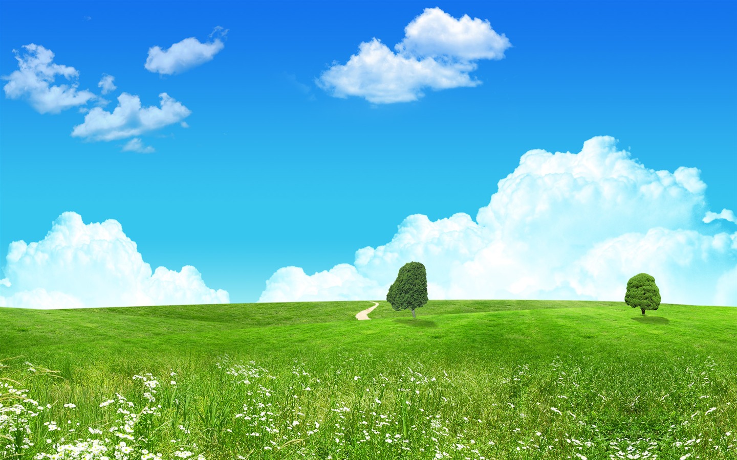 Photoshop sunny summer landscape wallpaper (2) #10 - 1440x900