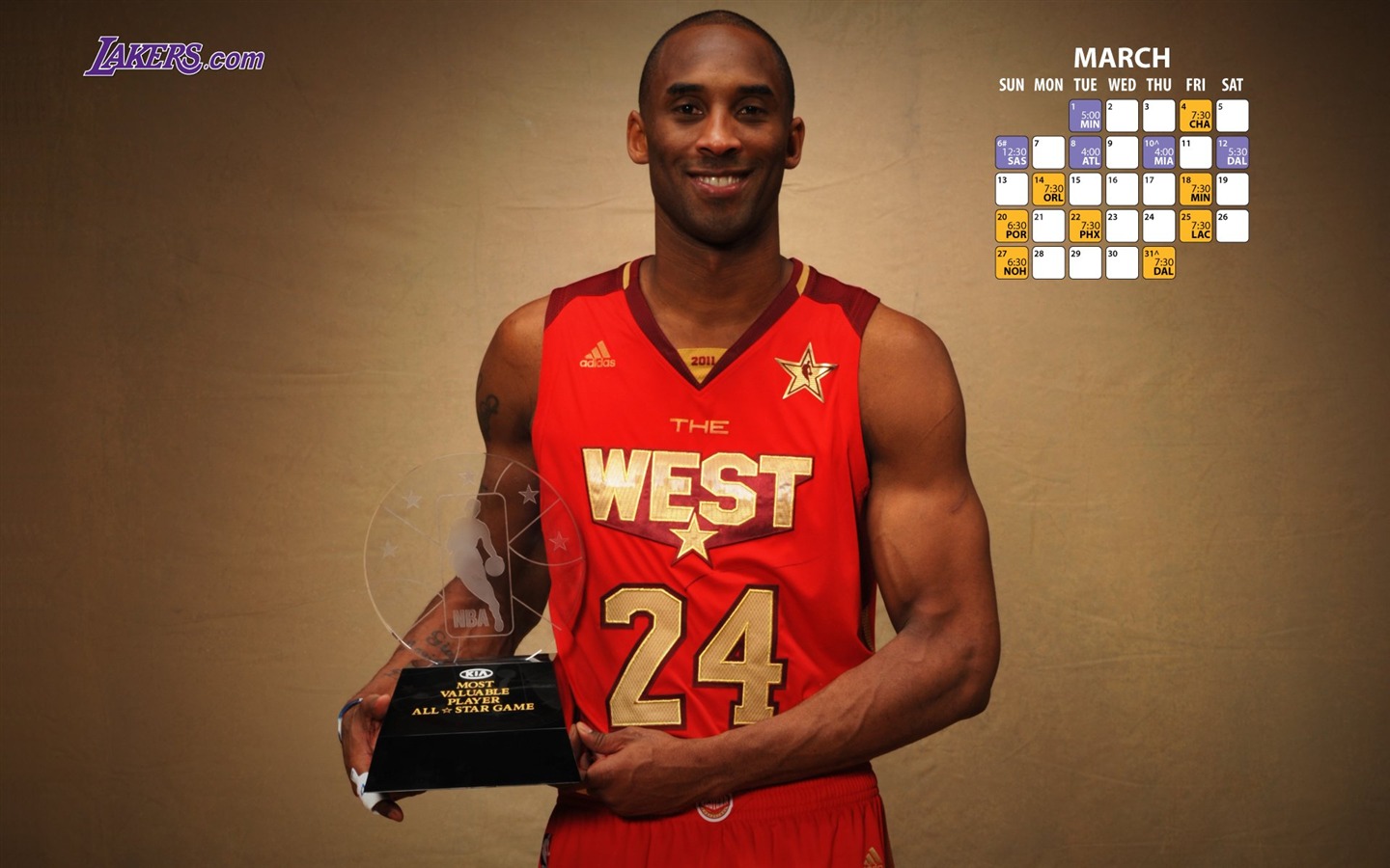 НБА 2010-11 сезона, Лос-Анджелес Лейкерс стола #18 - 1440x900