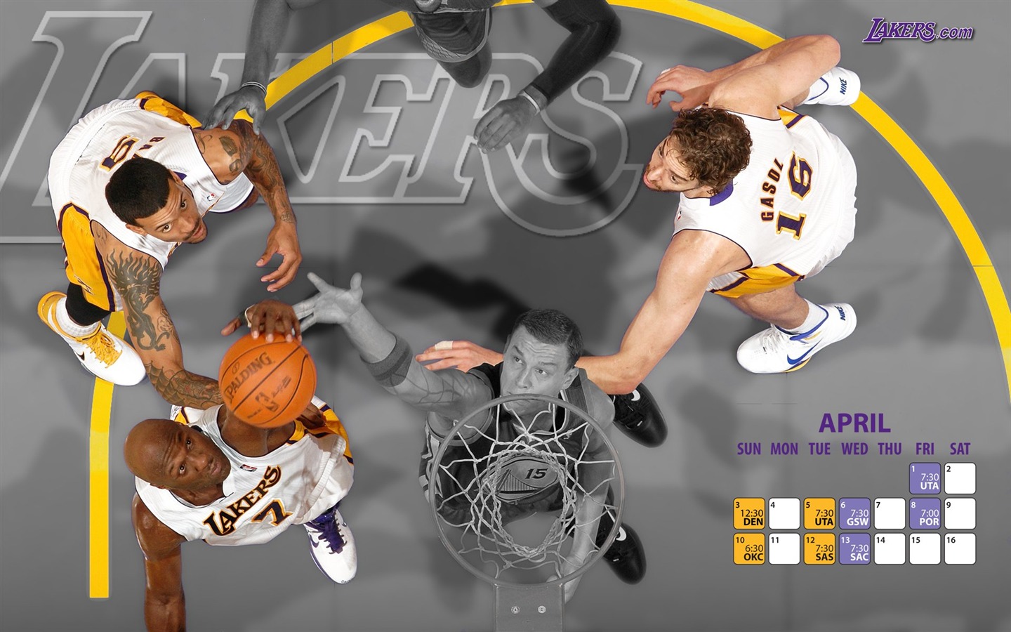 НБА 2010-11 сезона, Лос-Анджелес Лейкерс стола #19 - 1440x900