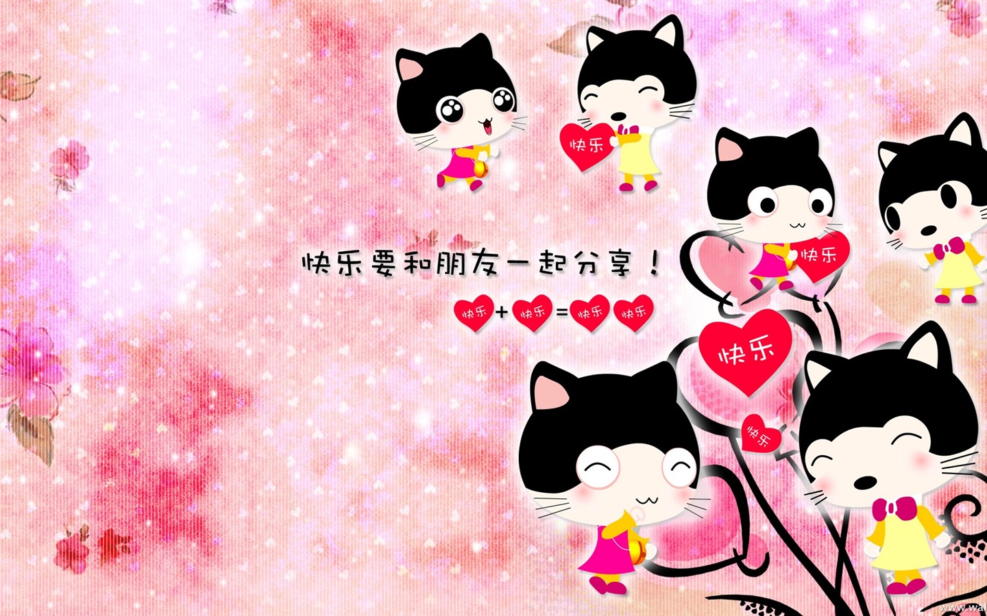 Baby cat cartoon wallpaper (1) #1 - 1440x900