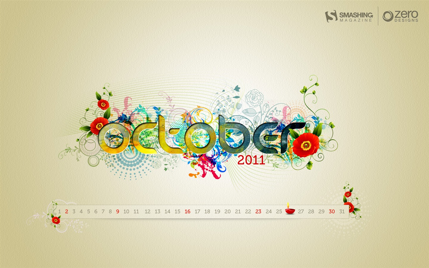 2011年10月カレンダー壁紙（1） #5 - 1440x900