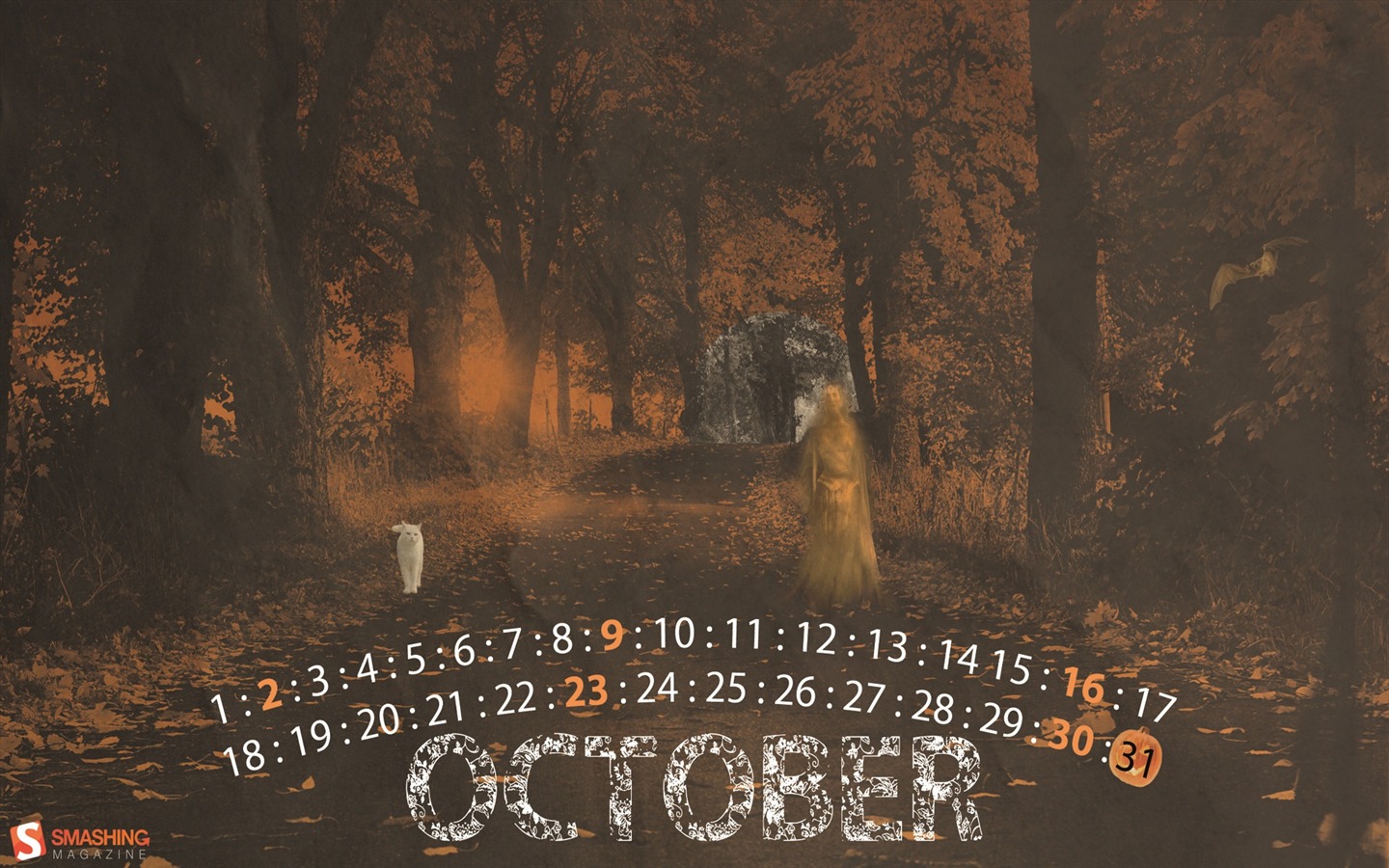 2011년 10월 달력 월페이퍼 (1) #13 - 1440x900