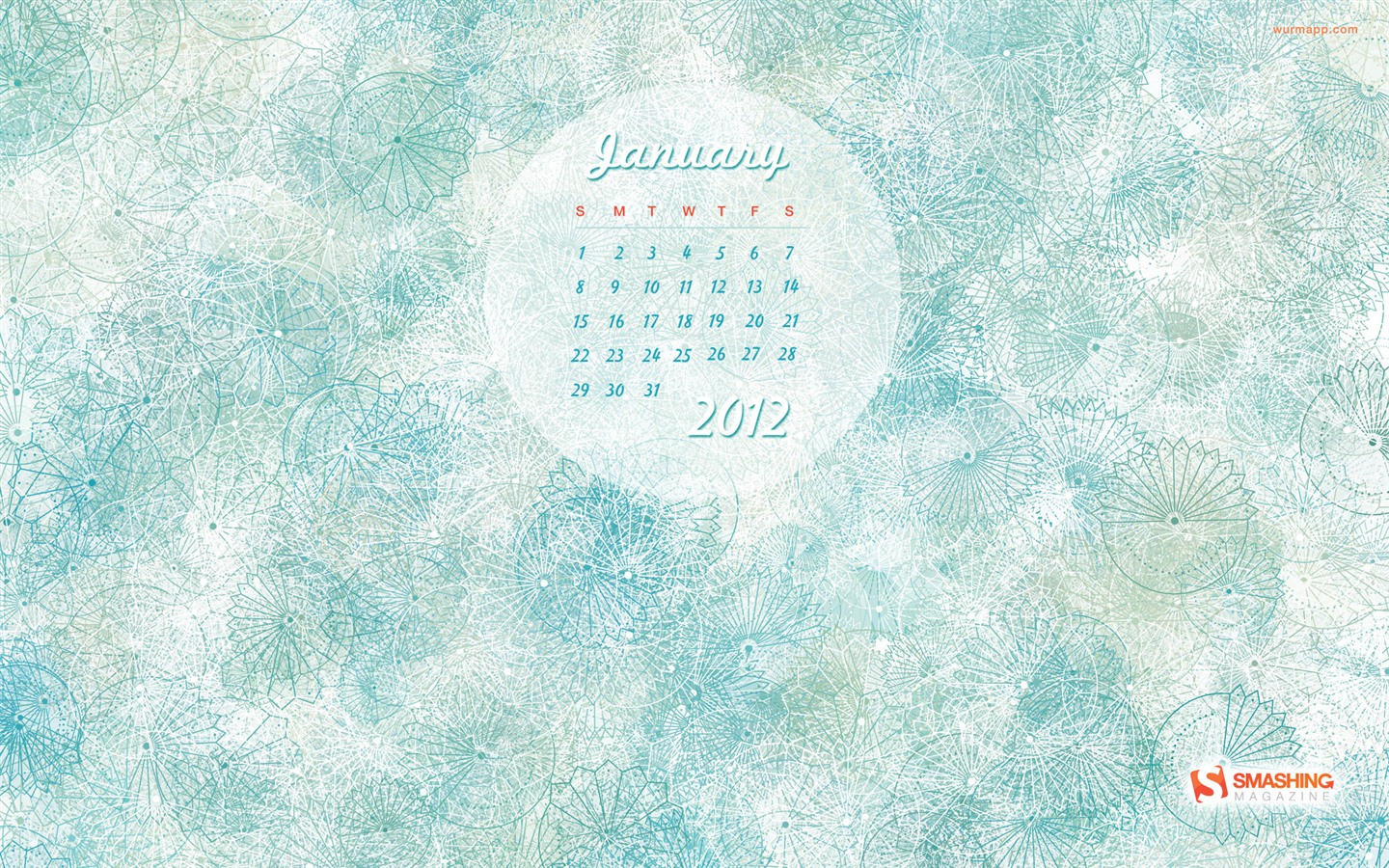 2012年1月カレンダー壁紙 #9 - 1440x900