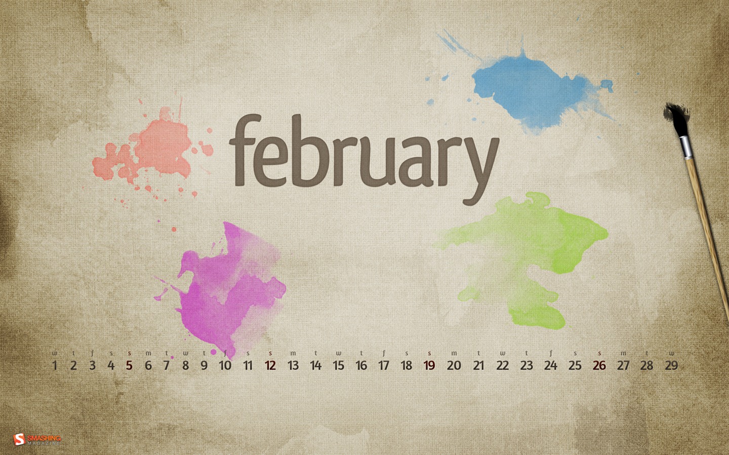 Février 2012 Calendar Wallpaper (1) #14 - 1440x900